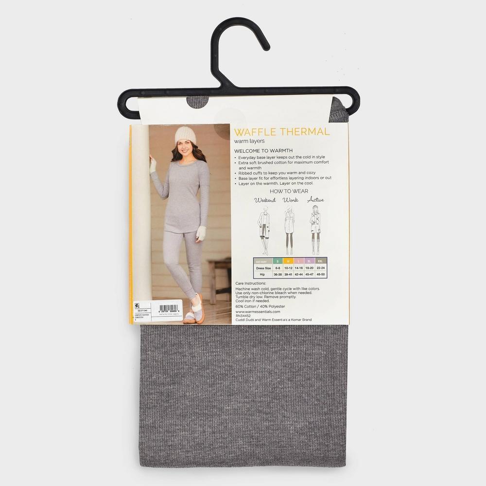 Warm Essentials by Cuddl Duds Womens Waffle Thermal Leggings - Graphite Heather Product Image