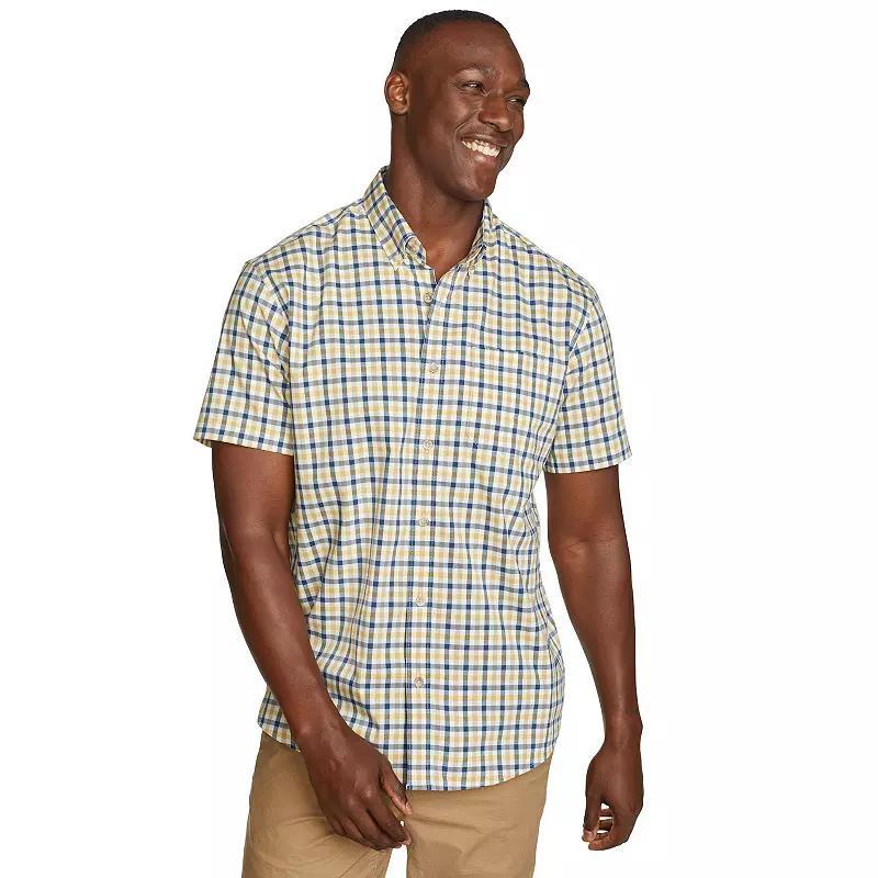 Men's Eddie Bauer UPF 50 Voyager Short Sleeve Button-Down Shirt, Size: Small, Dijon Product Image