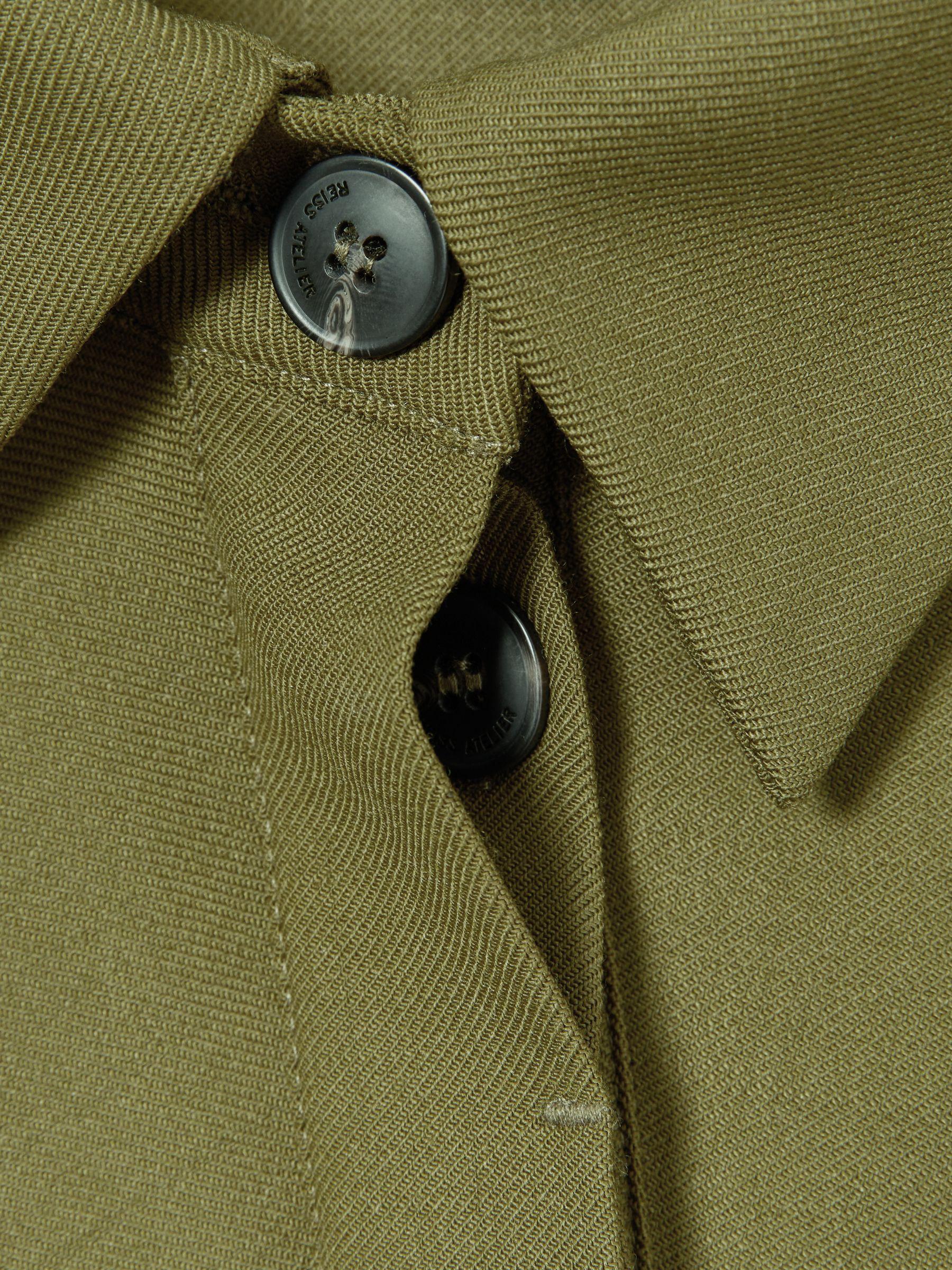 Atelier Draped Shirt Dress with Wool in Khaki Product Image