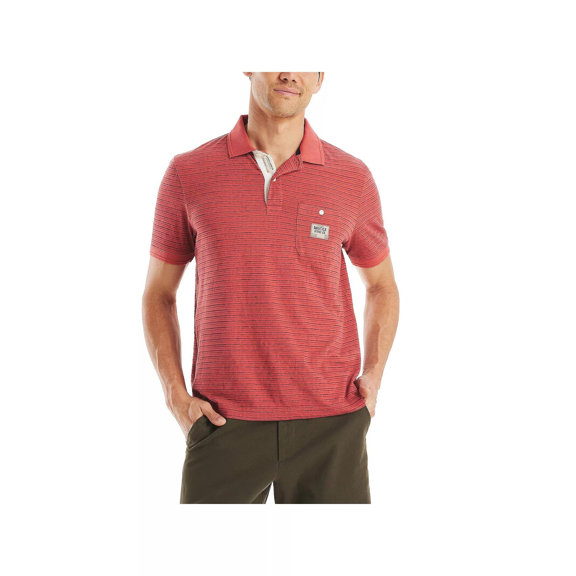 Men's Nautica Johnny Classic Fit Collar Polo, Size: Medium, Red Stripe Product Image