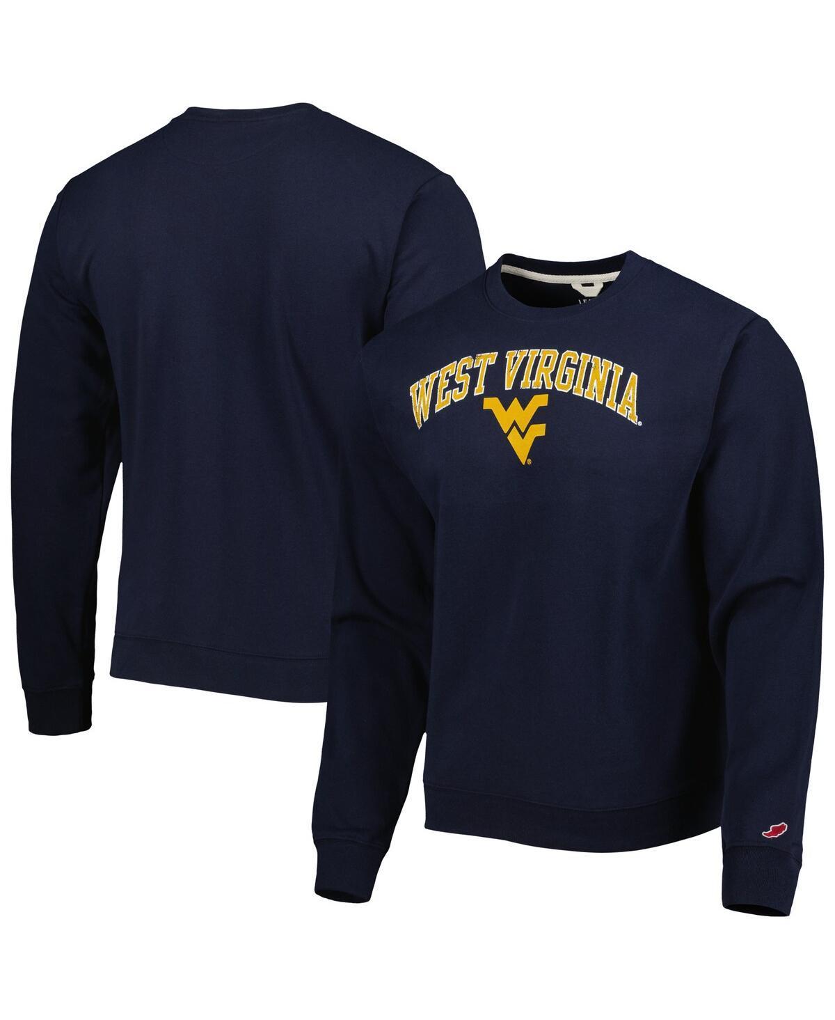 Men's League Collegiate Wear Navy West Virginia Mountaineers 1965 Arch Essential Fleece Pullover Sweatshirt, Size: Small, Blue Product Image