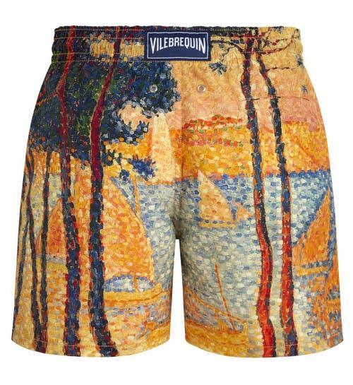 Mens Vilebrequin x Paul Signac Voile & Pins Printed Swim Trunks Product Image