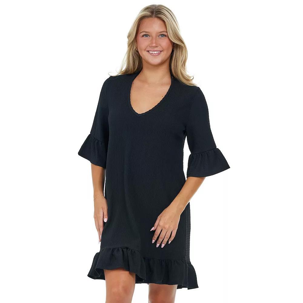 Women's Jordan Taylor Ruffle Swim Cover-Up Dress, Size: Medium, White Product Image