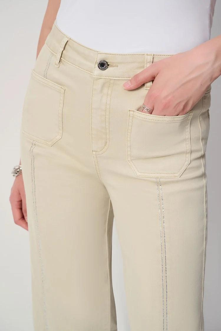 Culotte Jeans With Embellished Front Seam Product Image