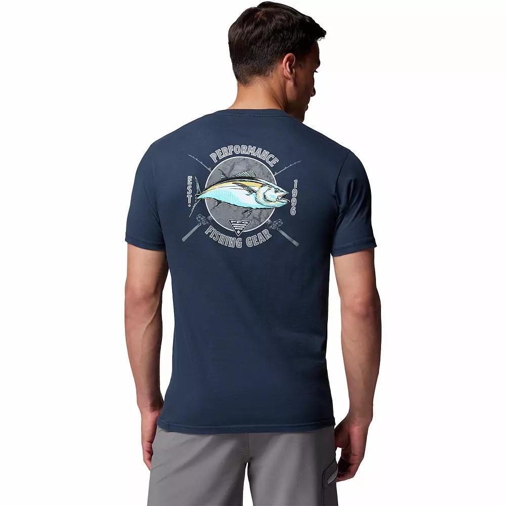 Men's Columbia Performance Fishing Gear Graphic Tee, Size: Medium, Columbia Blue Product Image