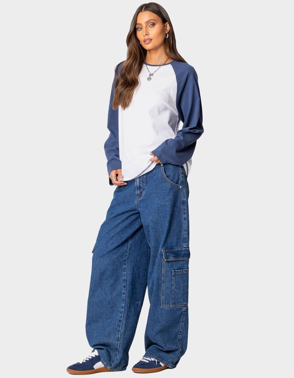 EDIKTED Oversized Raglan Long Sleeve Tee Product Image