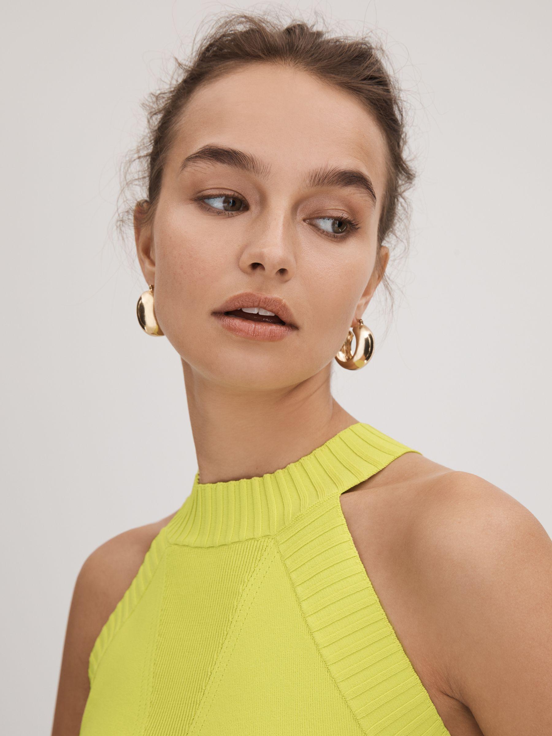 Florere Knitted Halter Neck Vest in Lime Product Image