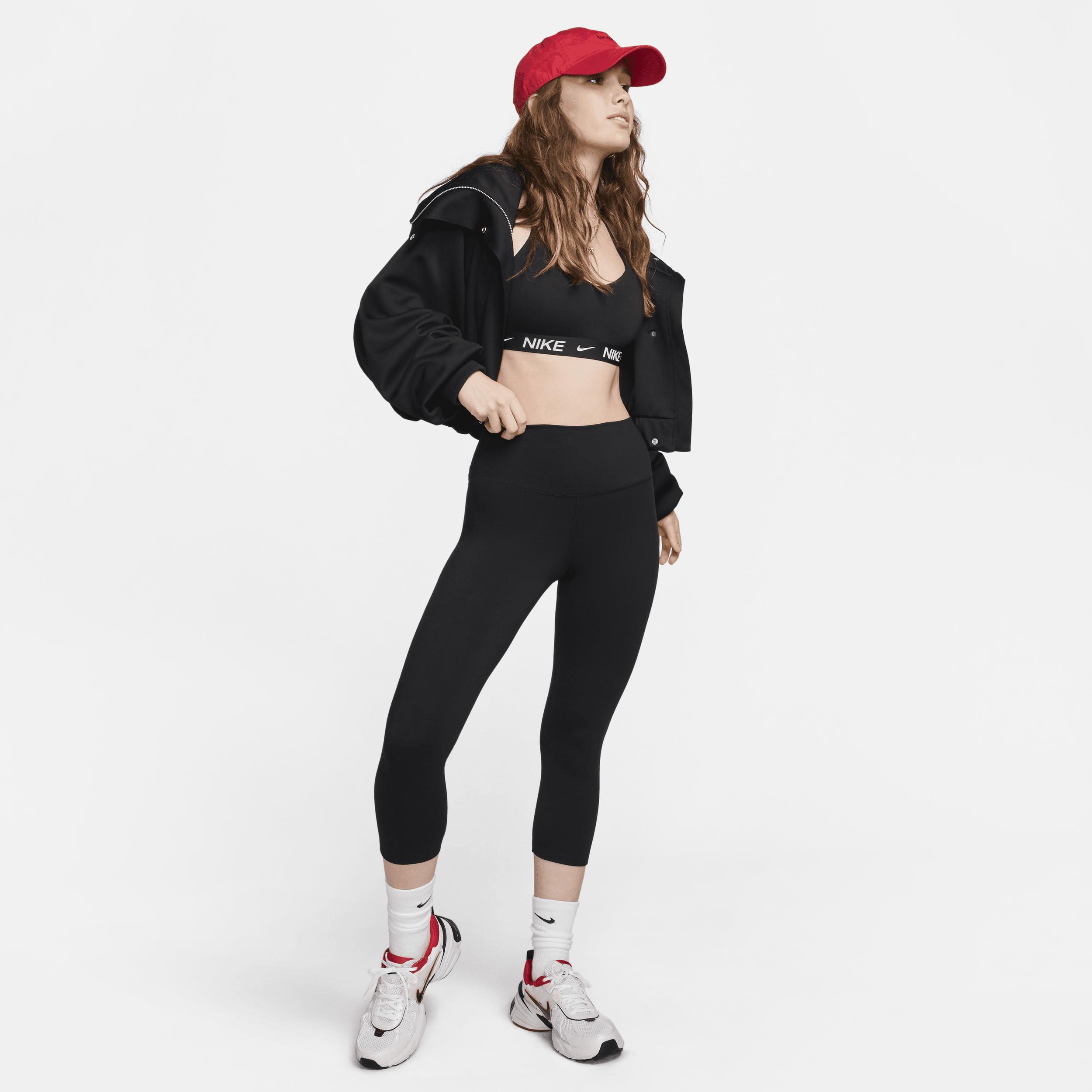 Nike Womens One Dri-FIT High-Waisted Crop Leggings in Black Product Image