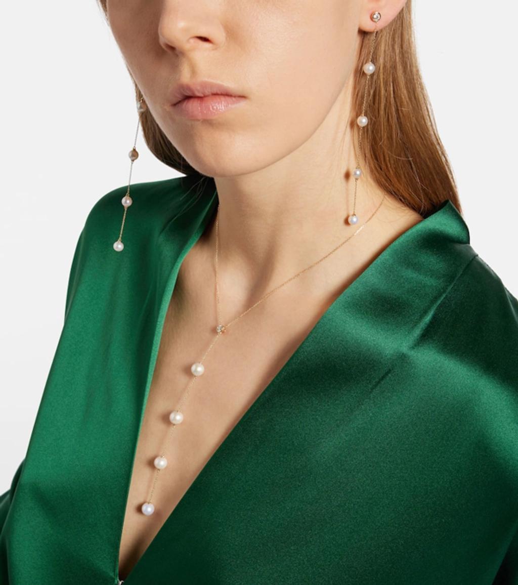 MATEO 14kt Gold Earrings With Diamonds And Pearls Product Image