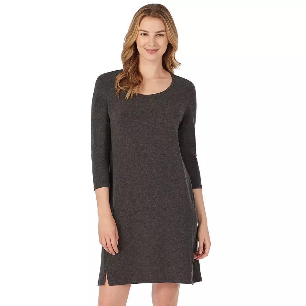 Women’s Cuddl Duds® Essentials 3/4 Sleeve Sleepshirt, Women's, Size: XL, Grey Heather Product Image