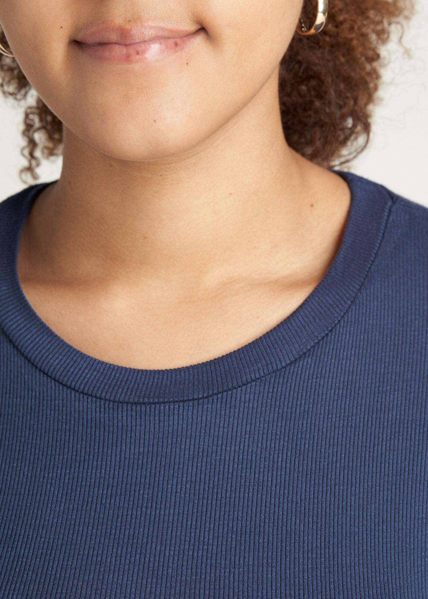 FITTED Ribbed Long Sleeve Tee for Tall Women in Emerald Product Image
