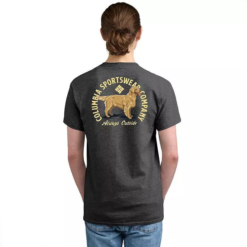 Mens Columbia Americana Adventure Print Short Sleeve Graphic Tee Grey Tree Flag Product Image