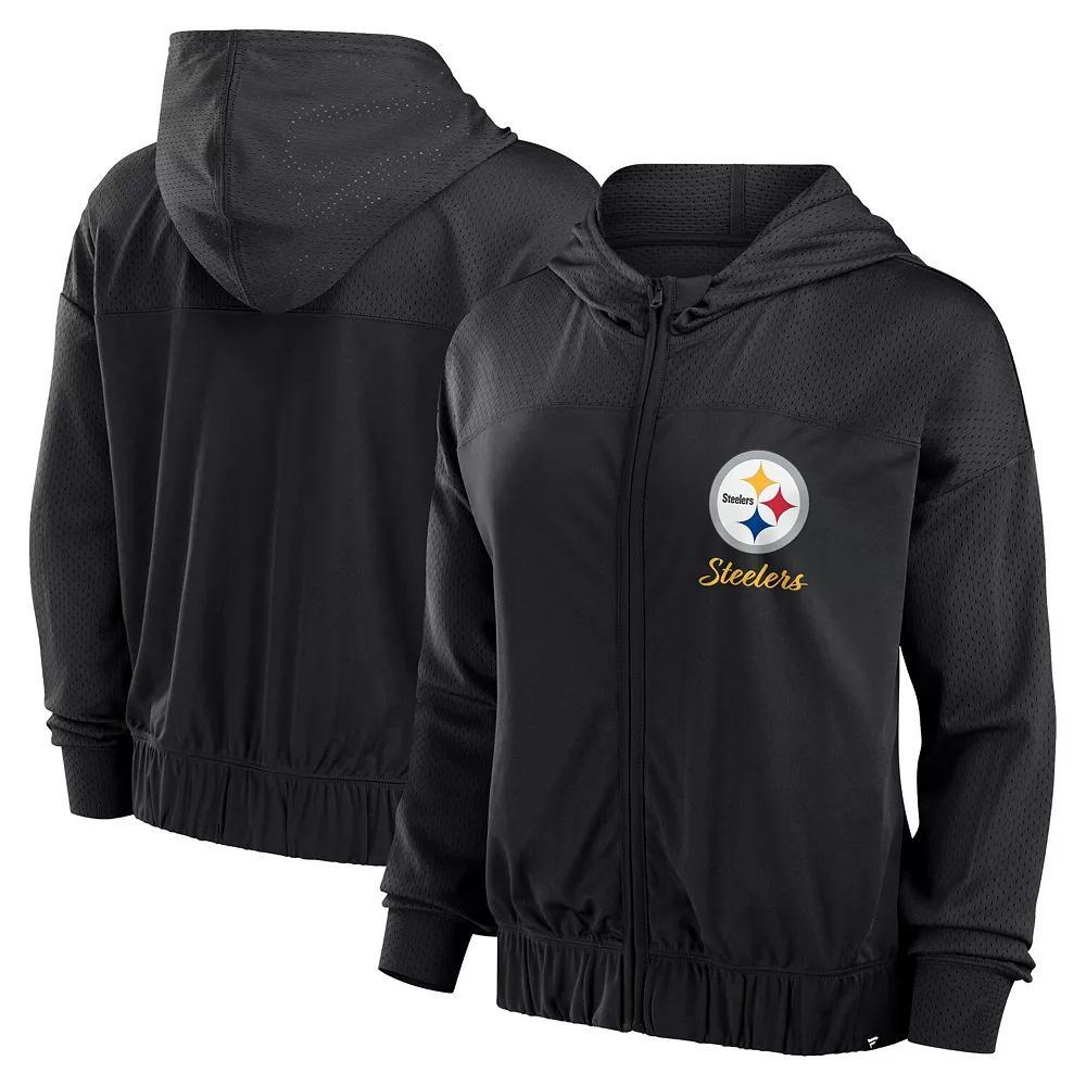 Women's Fanatics Black Pittsburgh Steelers Script Lock Full-Zip Hoodie, Size: XL Product Image