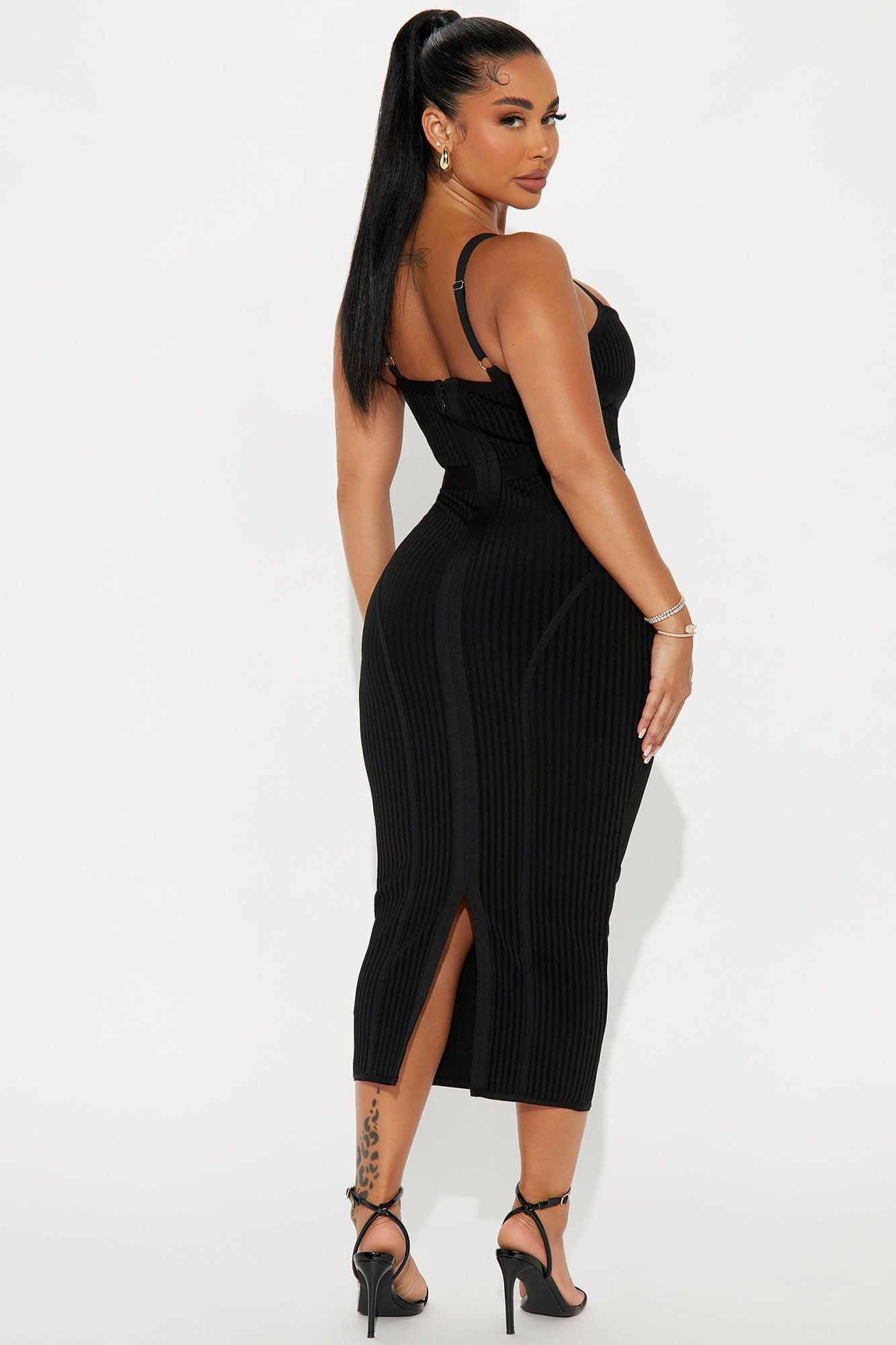 Misty Bandage Midi Dress - Black Product Image