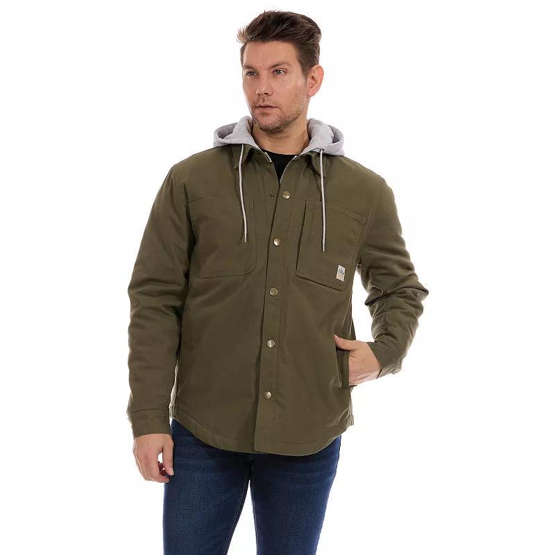 Men's Bass Creek Outfitters® Duck Canvas Hooded Shirt Jacket, Size: XL, Green Product Image