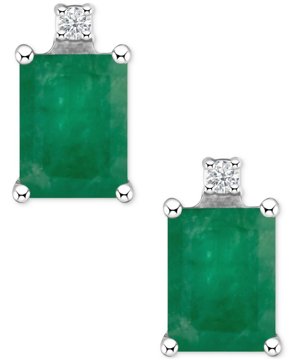 Celebration Gems 14k Gold Emerald Cut Ruby & Diamond Accent Stud Earrings, Women's, 14k Whgold Product Image
