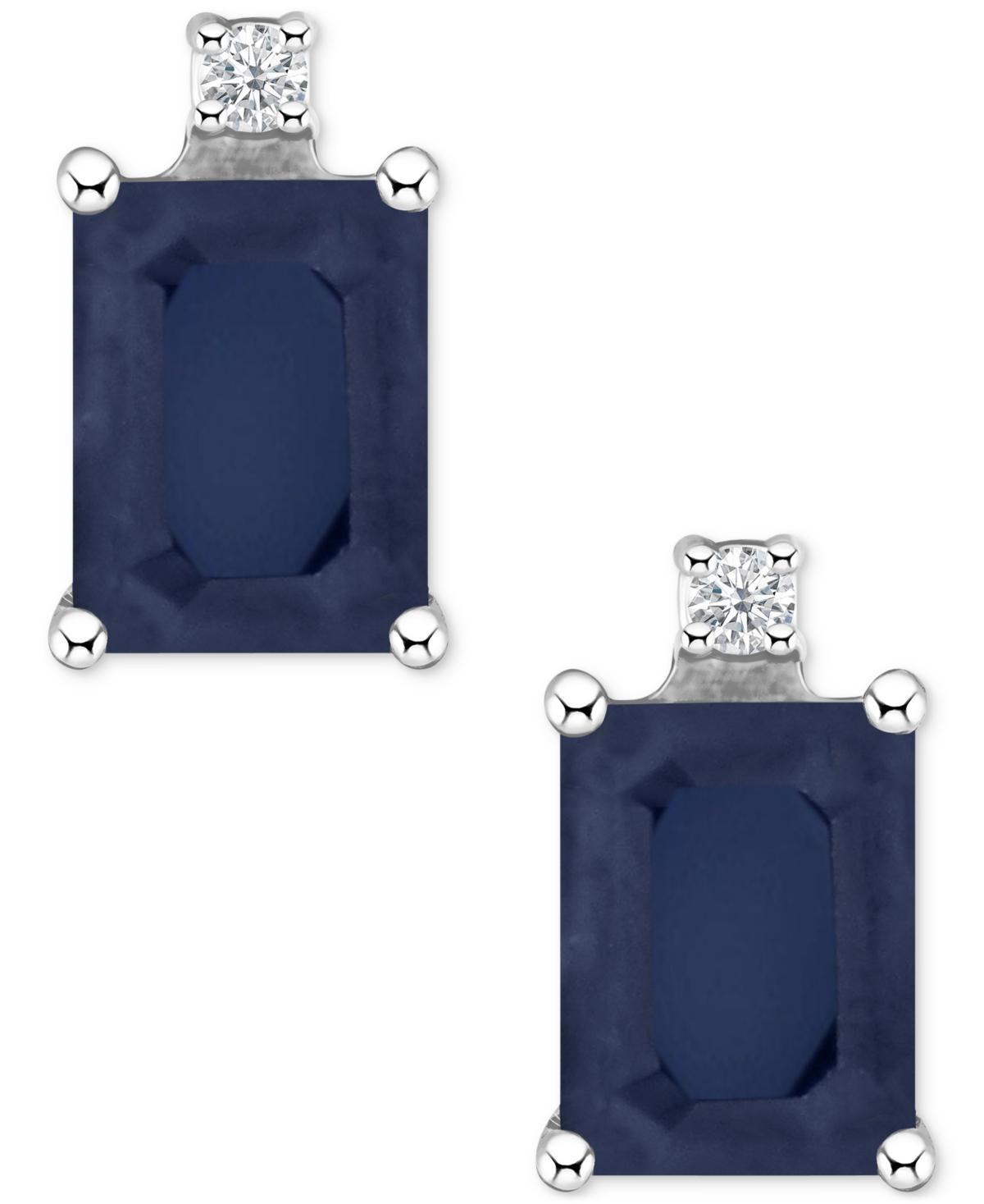Celebration Gems 14k Gold Emerald Cut Ruby & Diamond Accent Stud Earrings, Women's, 14k Whgold Product Image