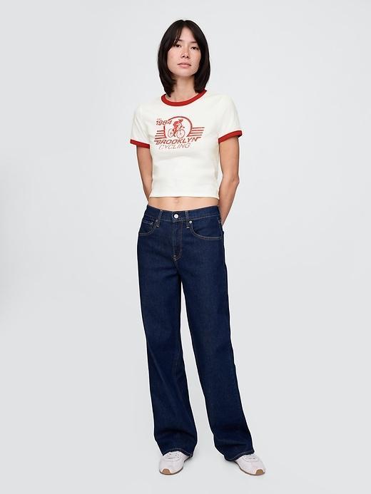 Cotton Jersey Graphic Shrunken T-Shirt Product Image