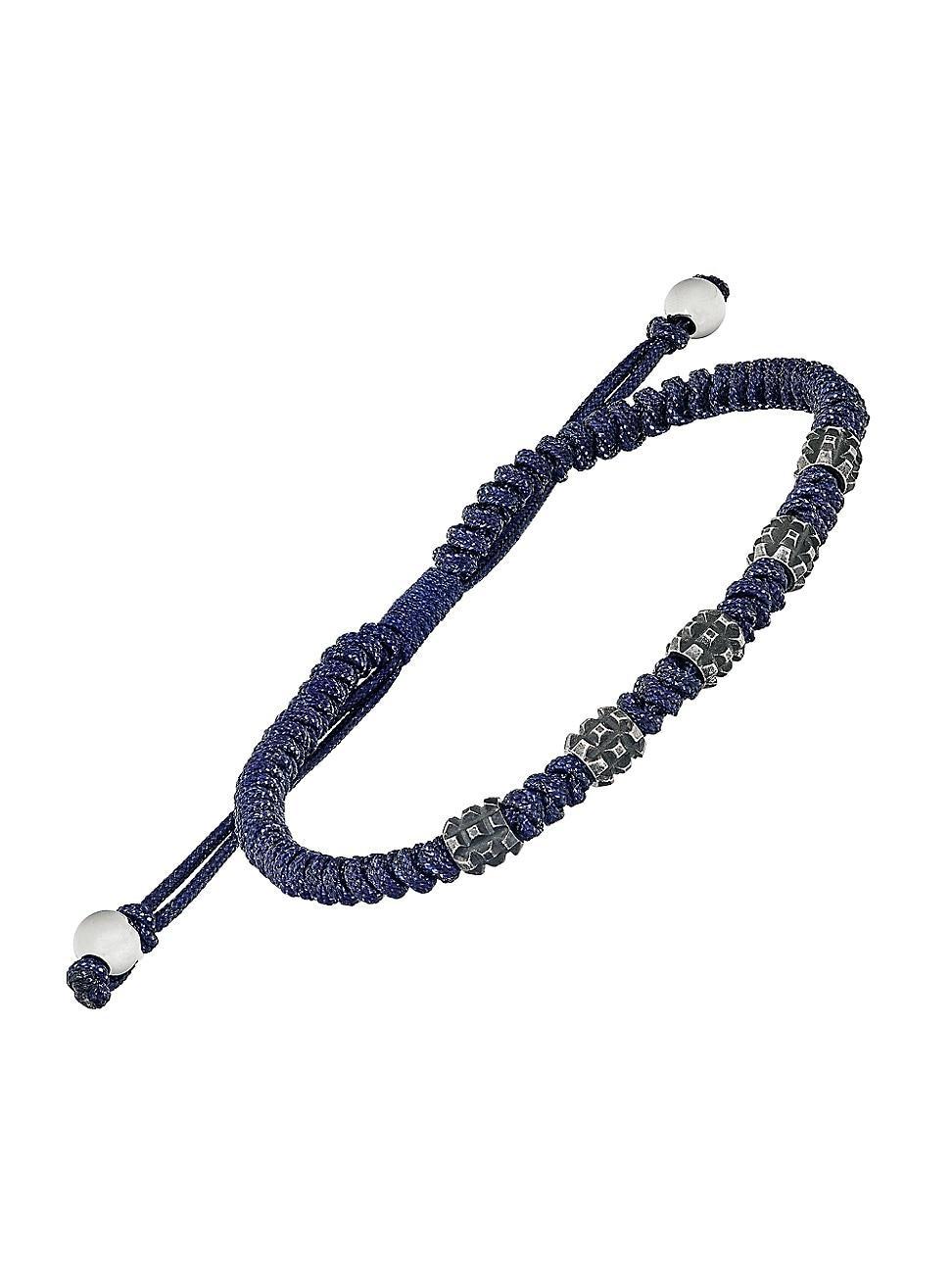 Mens Stainless Steel and Nylon Pull Cord Bracelet Product Image