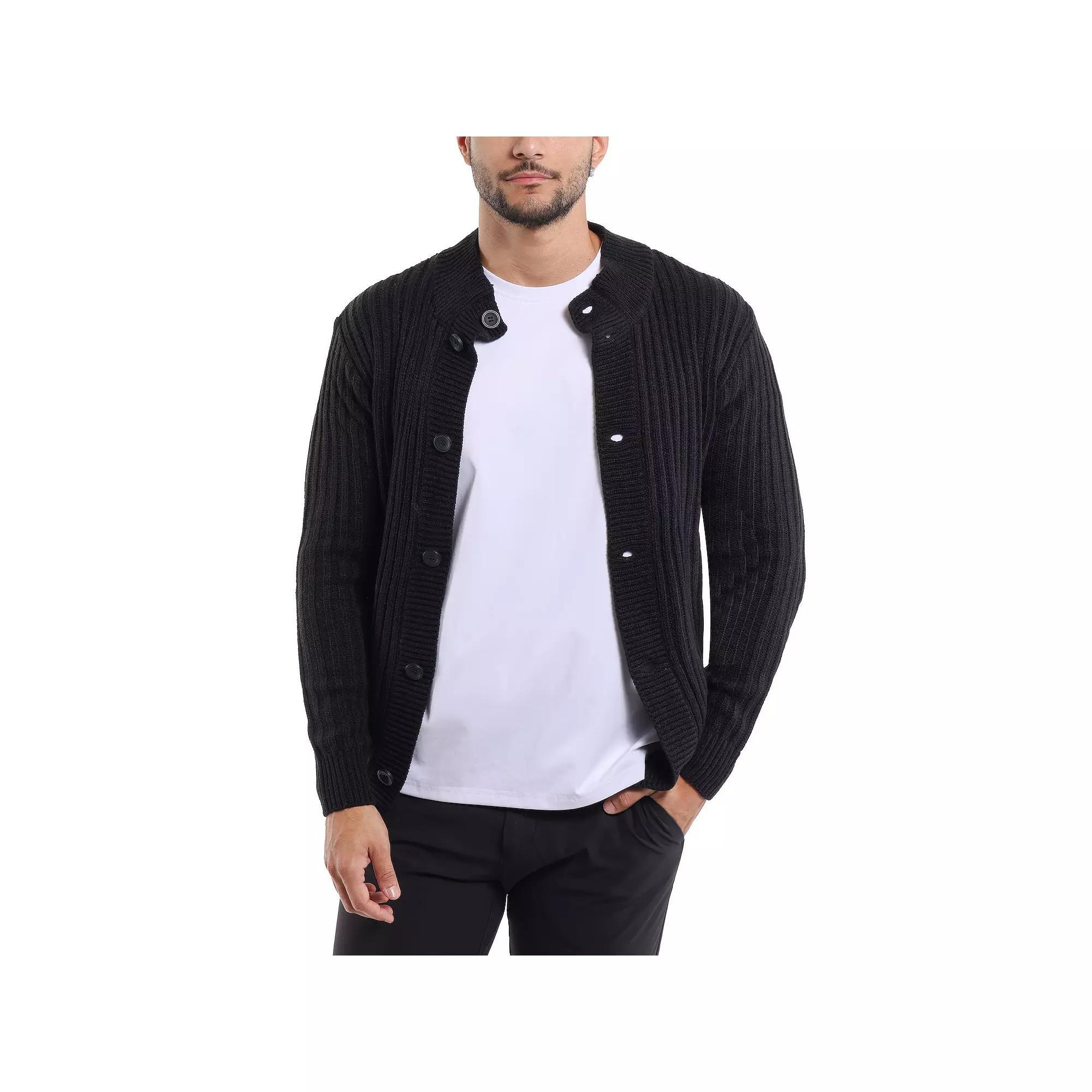 Men's Xray Stand-Collar Cardigan Sweater, Size: 3XL, Silver Grey Product Image