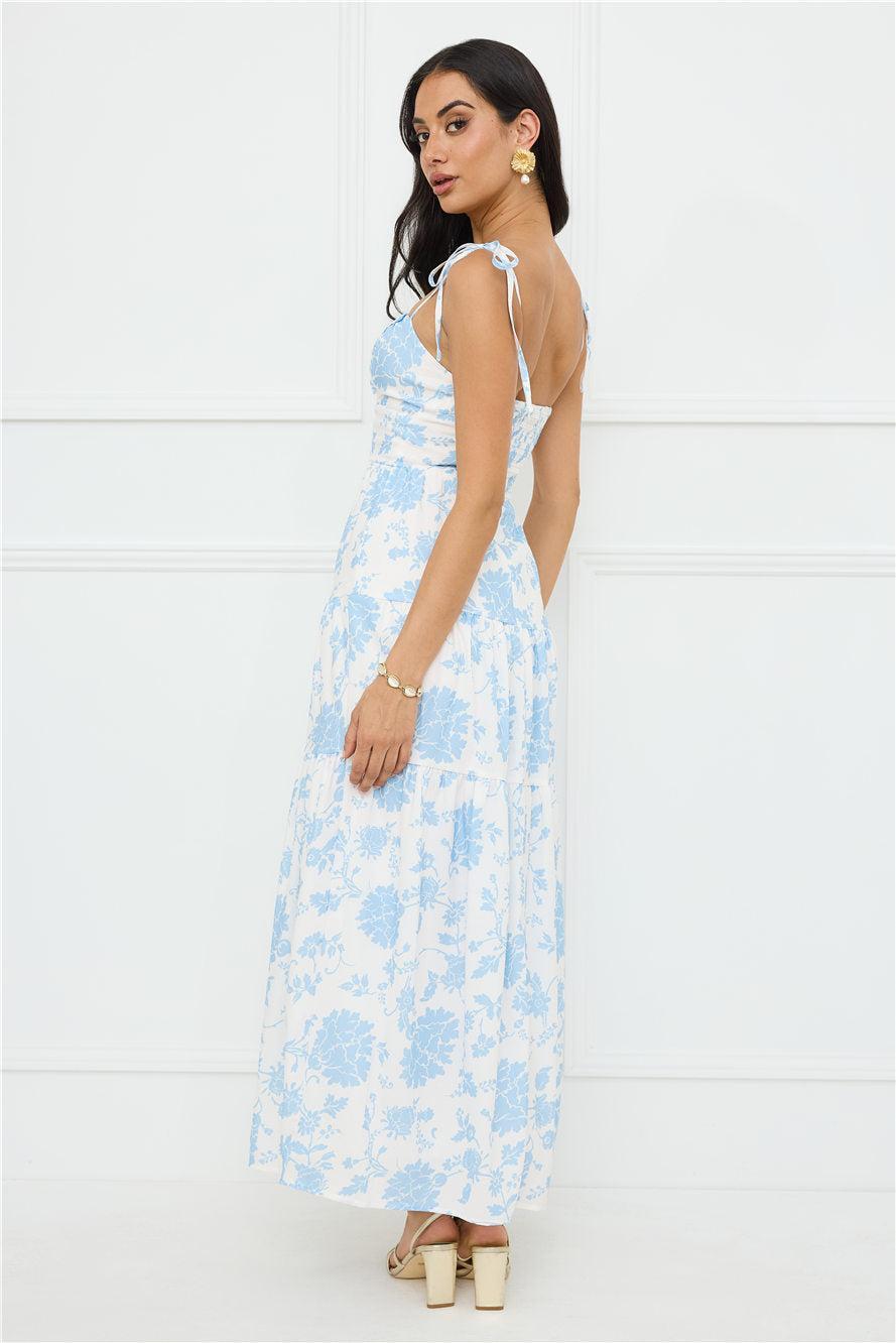 Sizzle And Stun Maxi Dress Blue Product Image