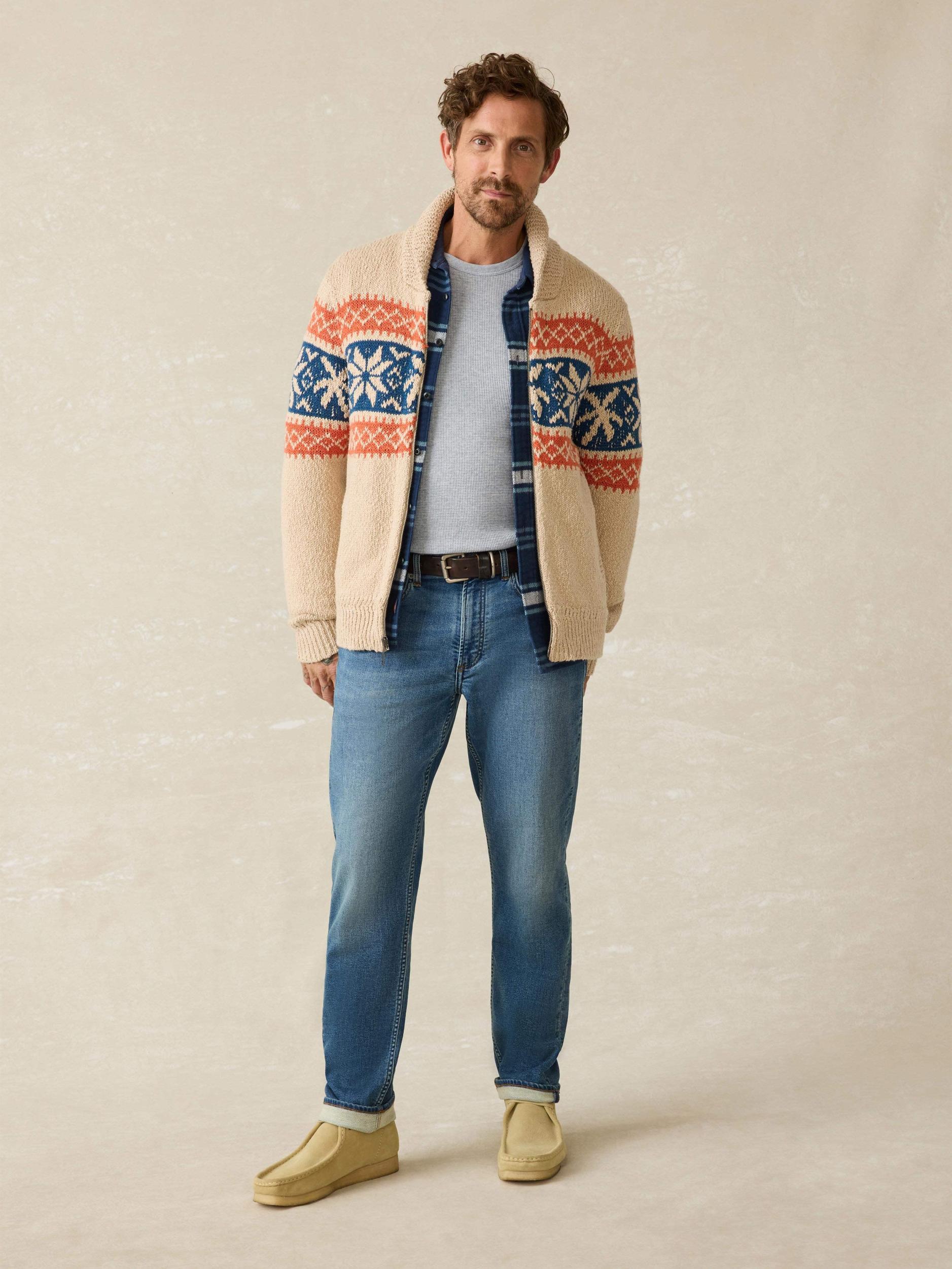Surf To Snow Zip Cardigan - Pacific Wheat Male Product Image