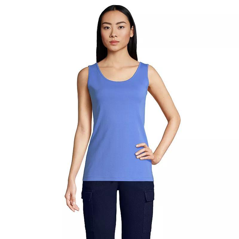 Women's Lands' End Cotton Tank Top, Size: XL, White Product Image
