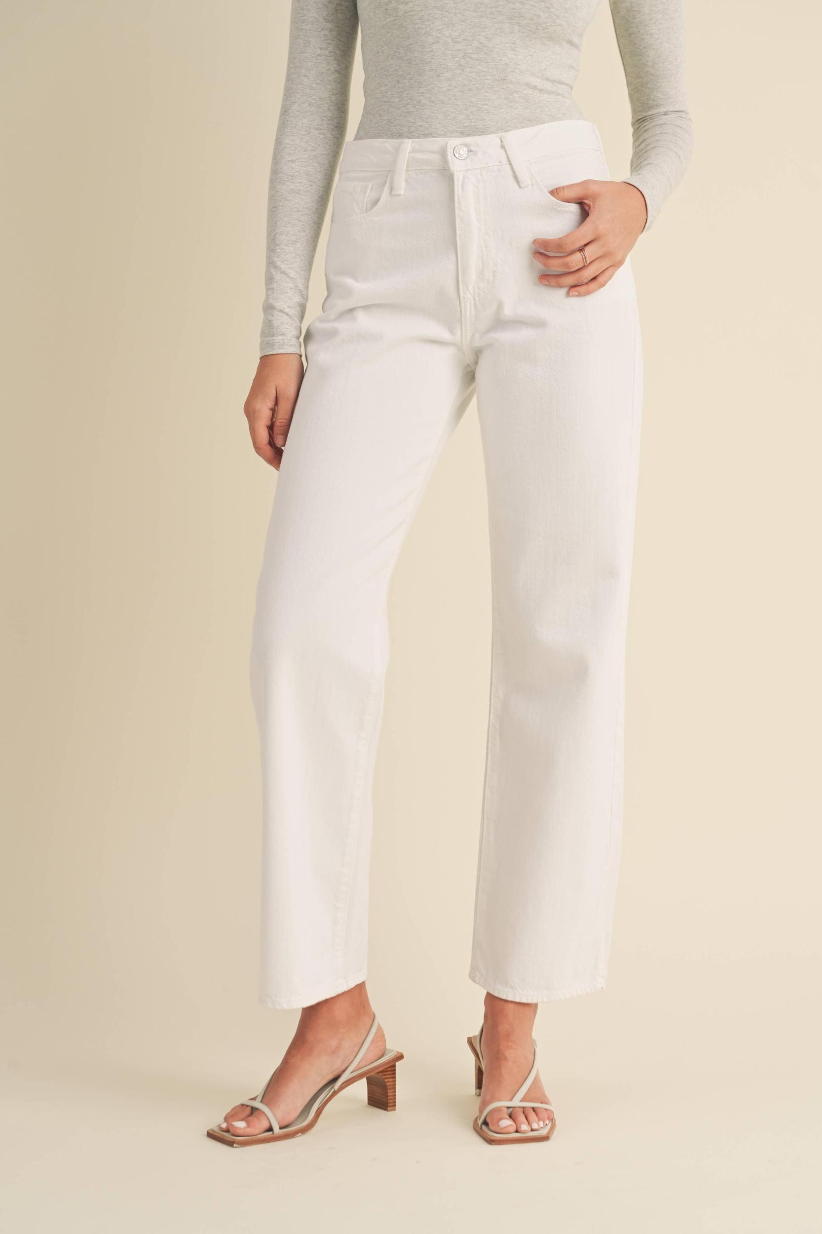 FINAL SALE Lorna White High Rise Dad Jean Product Image
