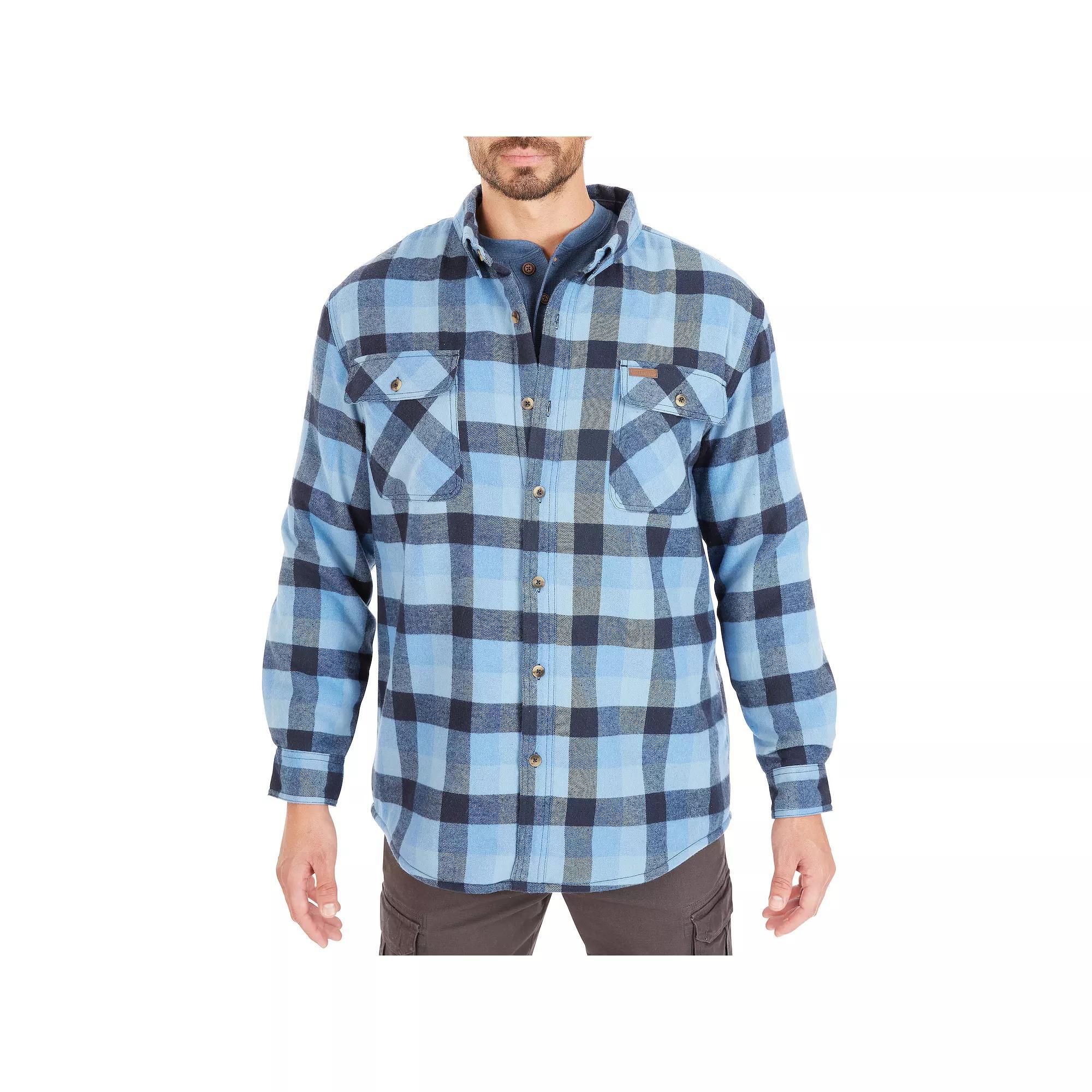 Big & Tall Smith's Workwear Sherpa-Lined Flannel Shirt Jacket, Men's, Size: 3XB, Red Product Image