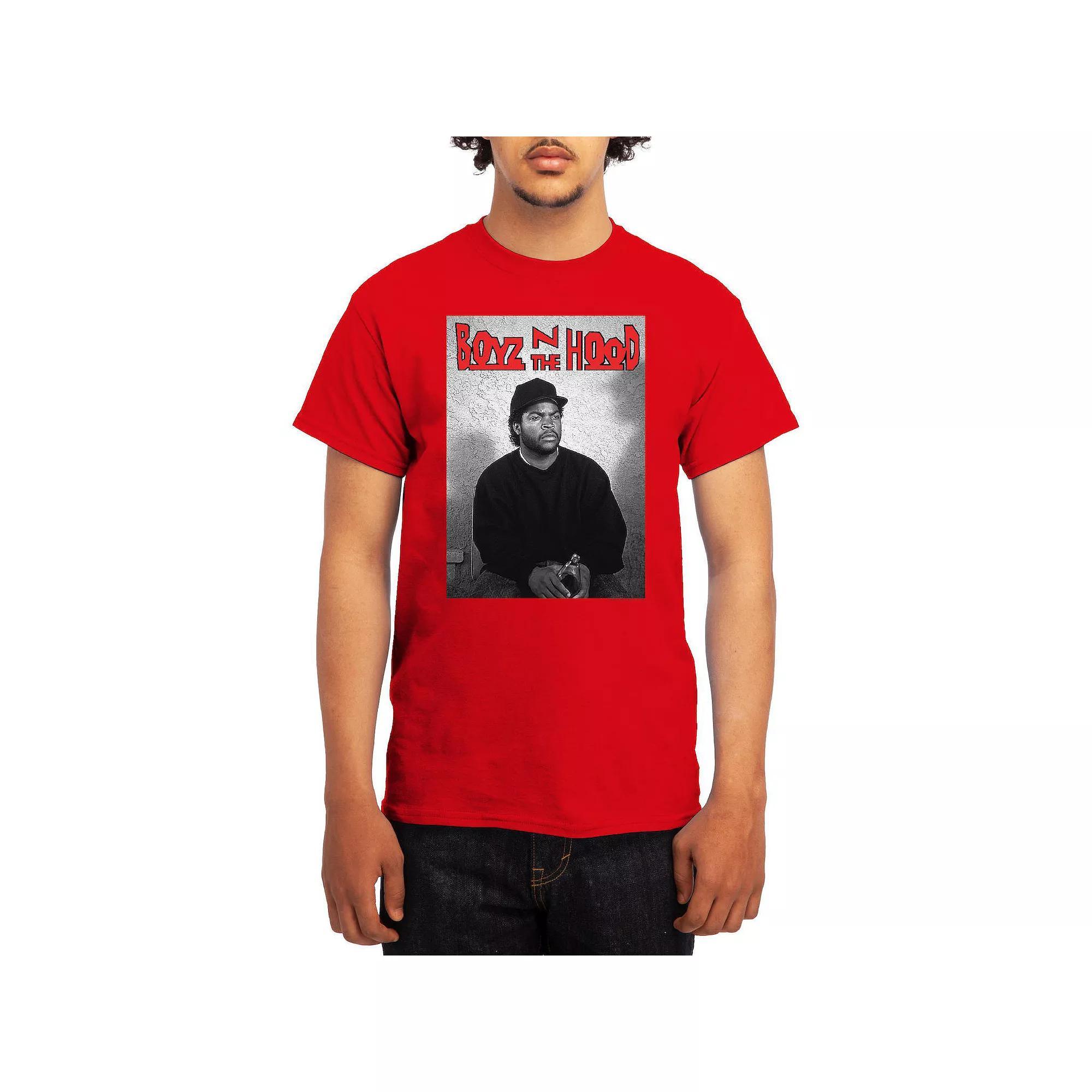 Men's Boyz N' The Hood Logo Doughboy Photo Tee, Size: Medium, Grey Red Product Image