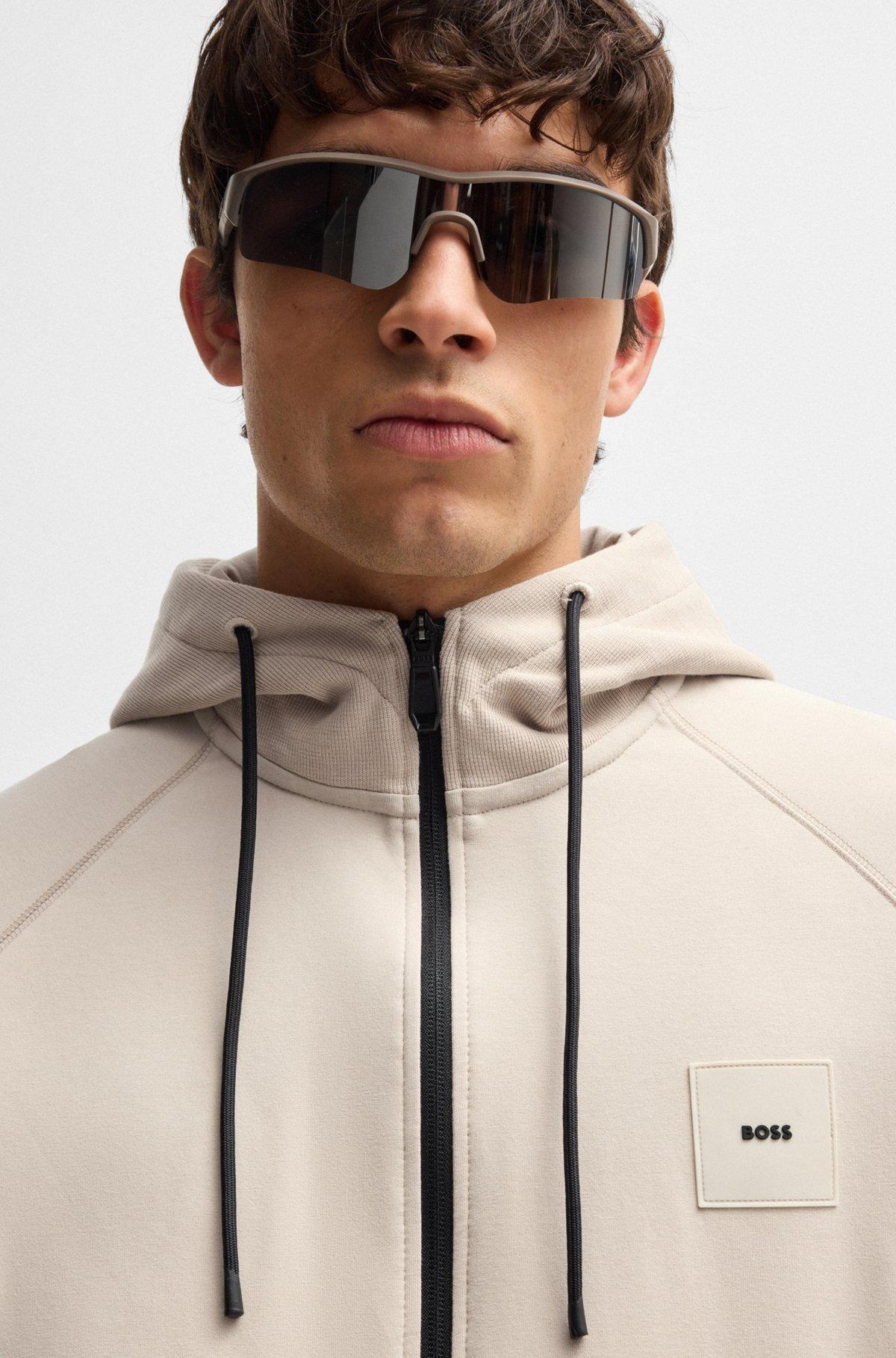 Zip-up hoodie with logo patch Product Image