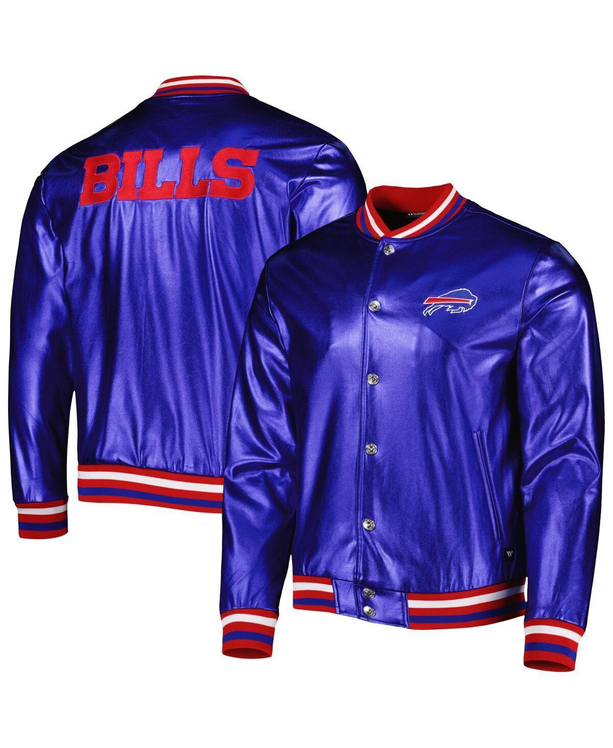 Men's The Wild Collective Royal Buffalo Bills Metallic Bomber Full-Snap Jacket, Size: XL, Blue Product Image