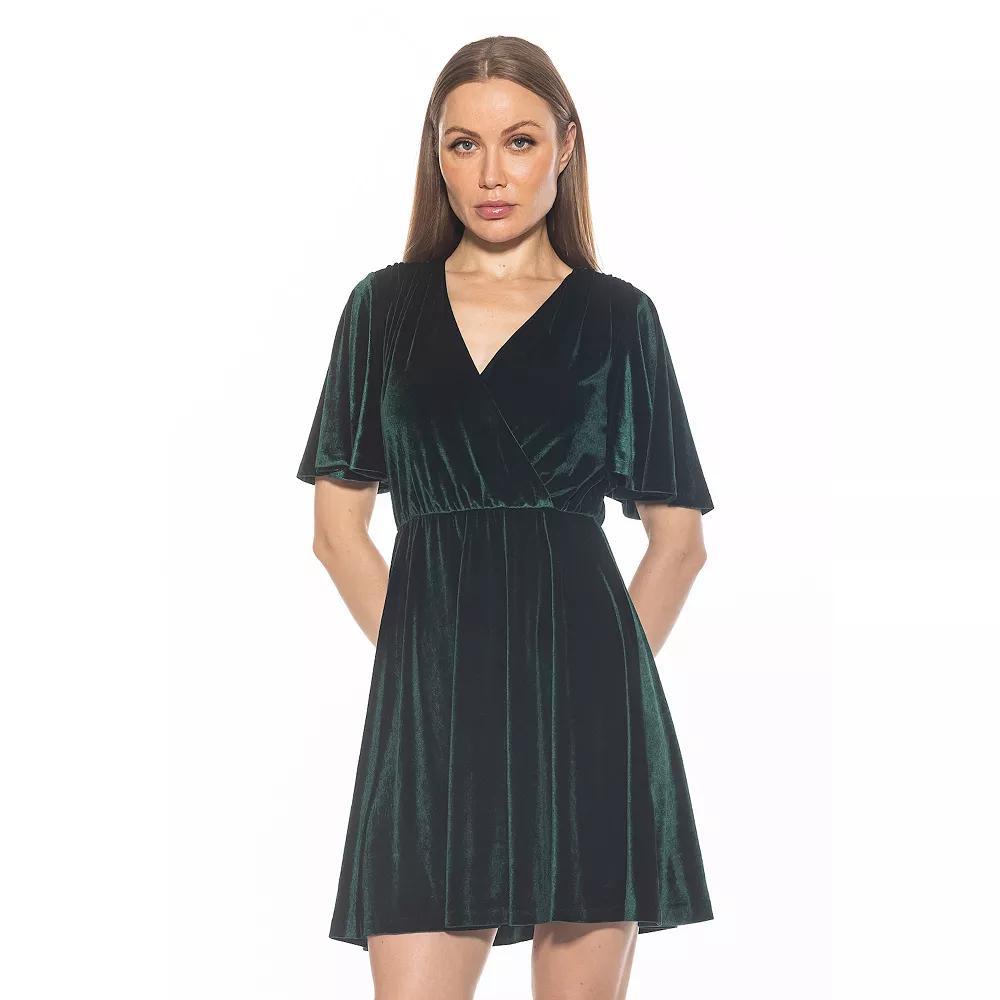 Women's ALEXIA ADMOR Oakless Flutter Sleeve Fit & Flare Dress, Size: Small, Black Product Image