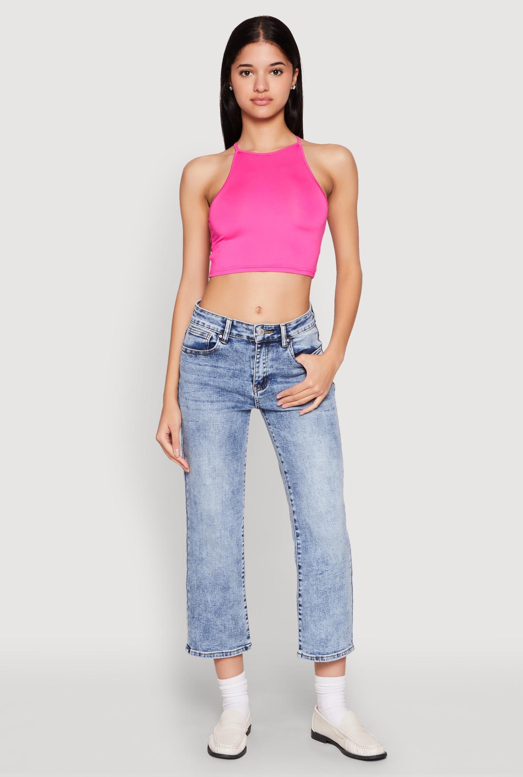 Daisy High Neck Cropped Tank Top Female Product Image