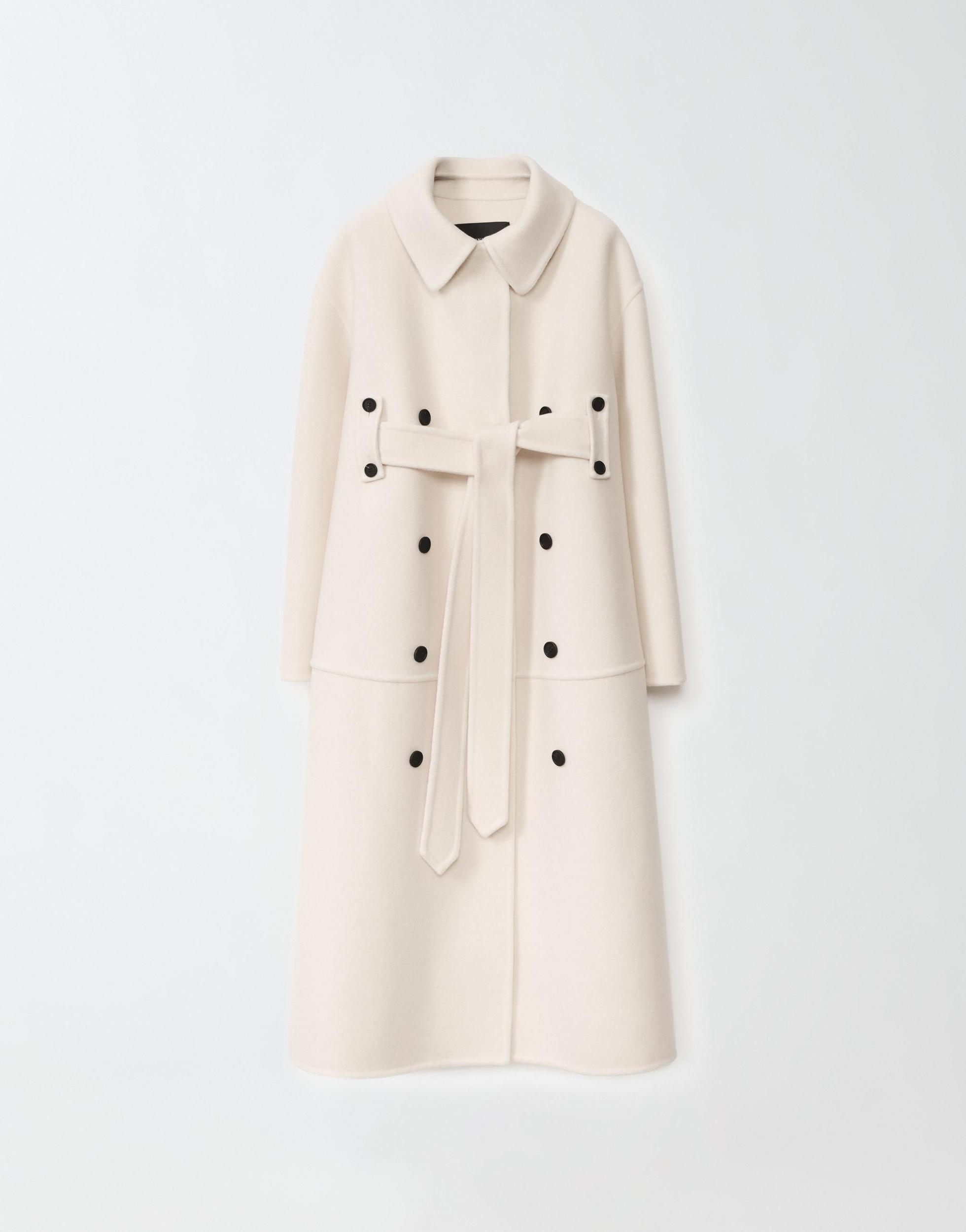 FABIANA FILIPPI Boiled Wool Coat In White Product Image