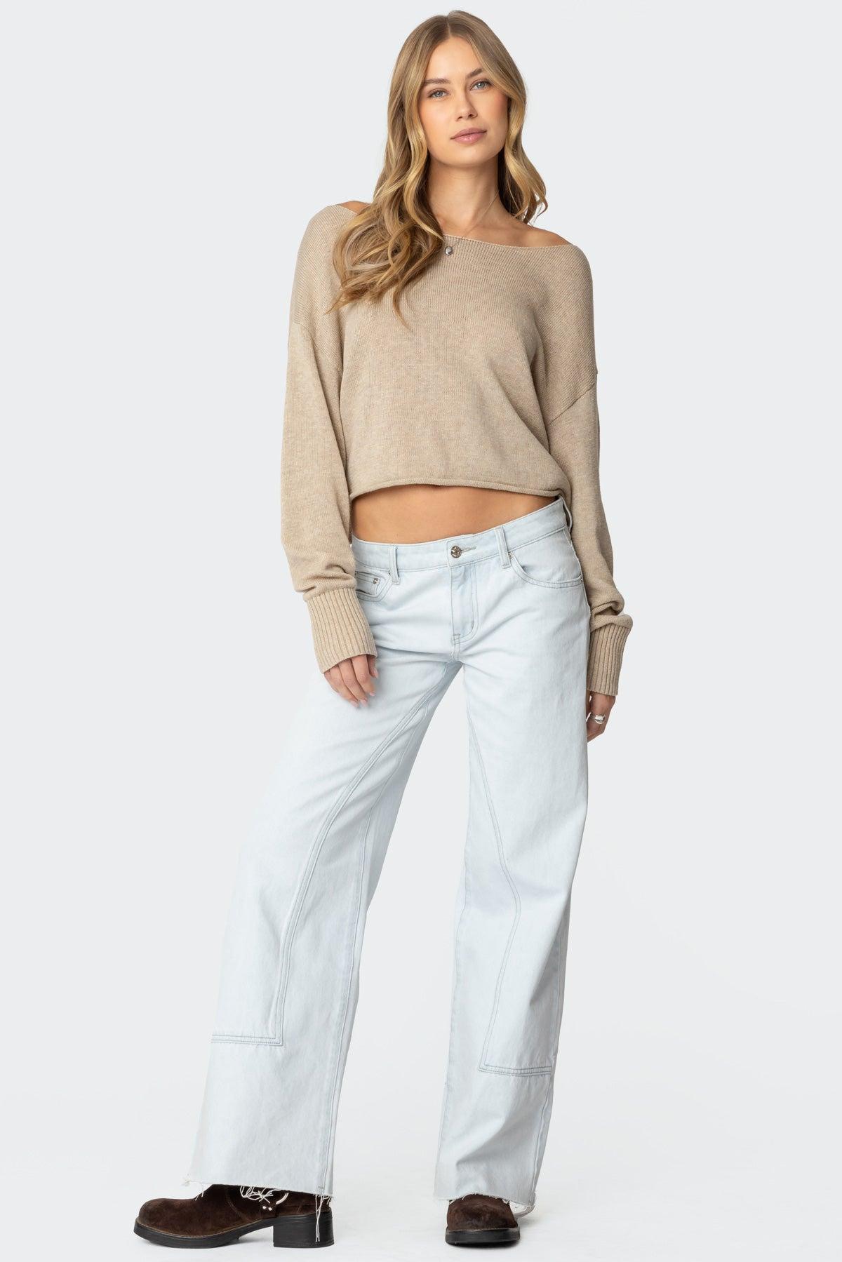Aviv Wide Neck Oversized Sweater Product Image
