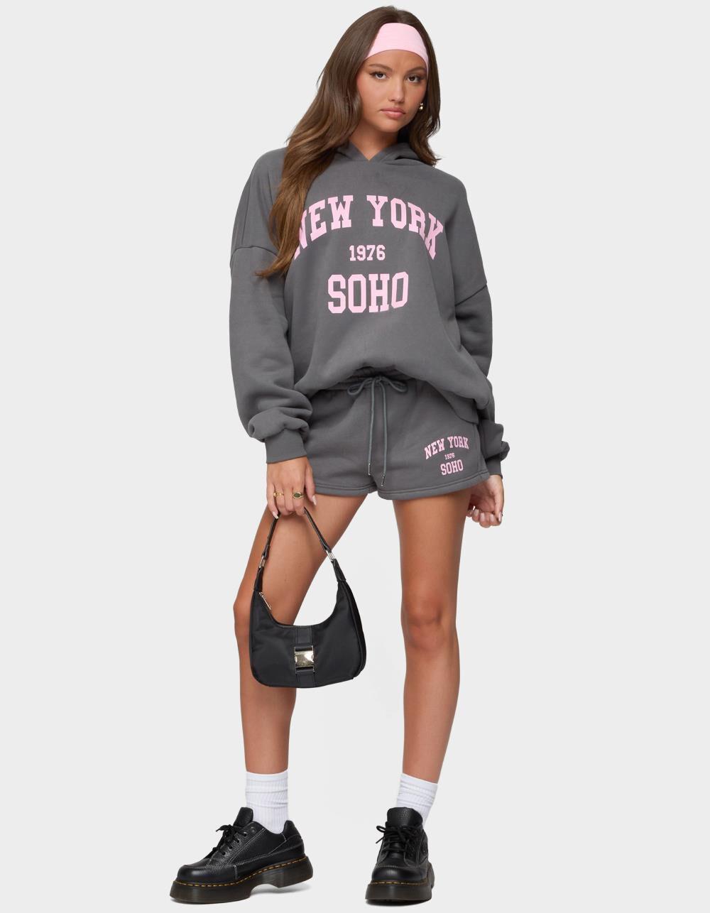 EDIKTED Soho 76 Sweat Shorts - GRAY Product Image