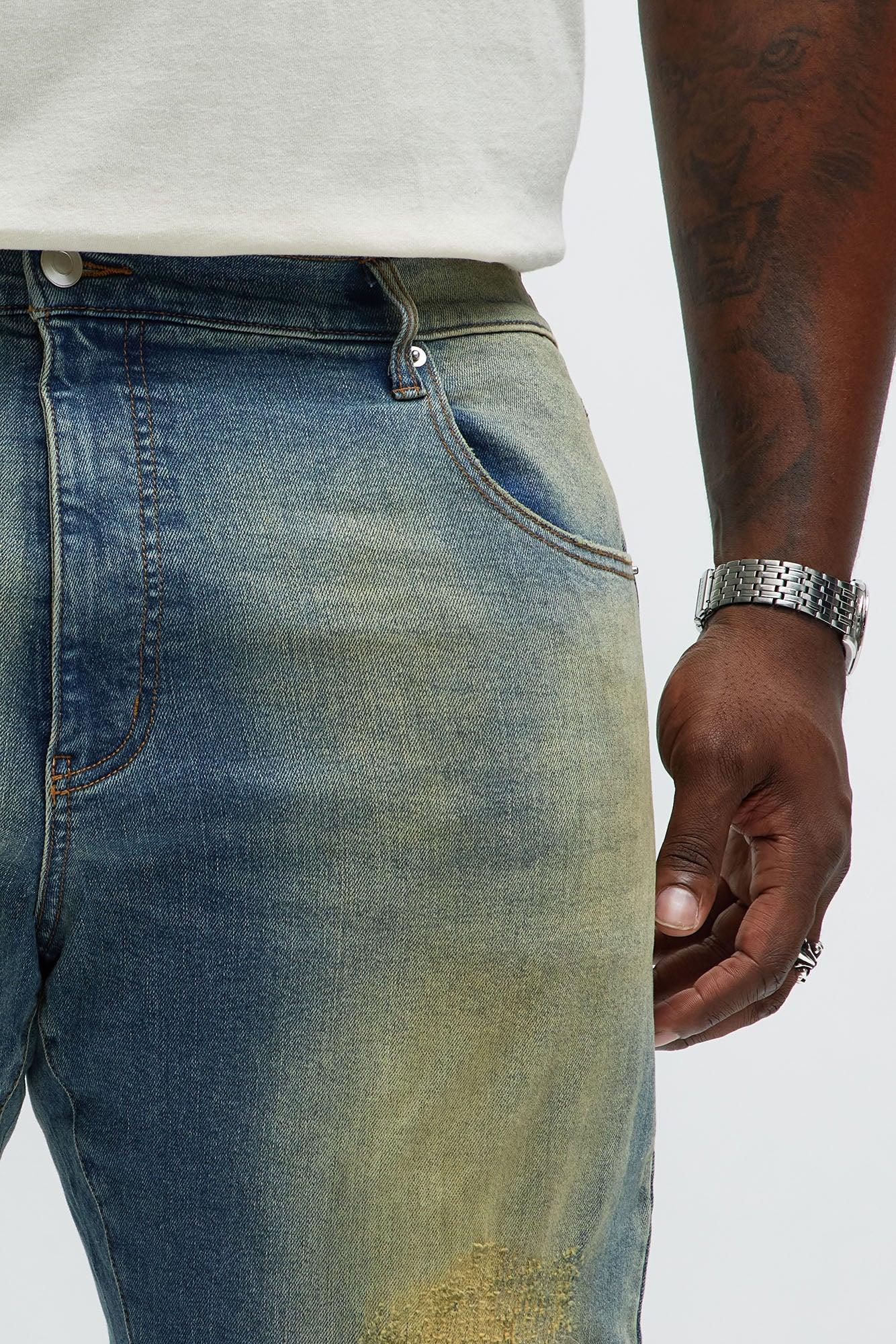 Skinny Comeback Around Distressed Jeans - Vintage Blue Wash Product Image