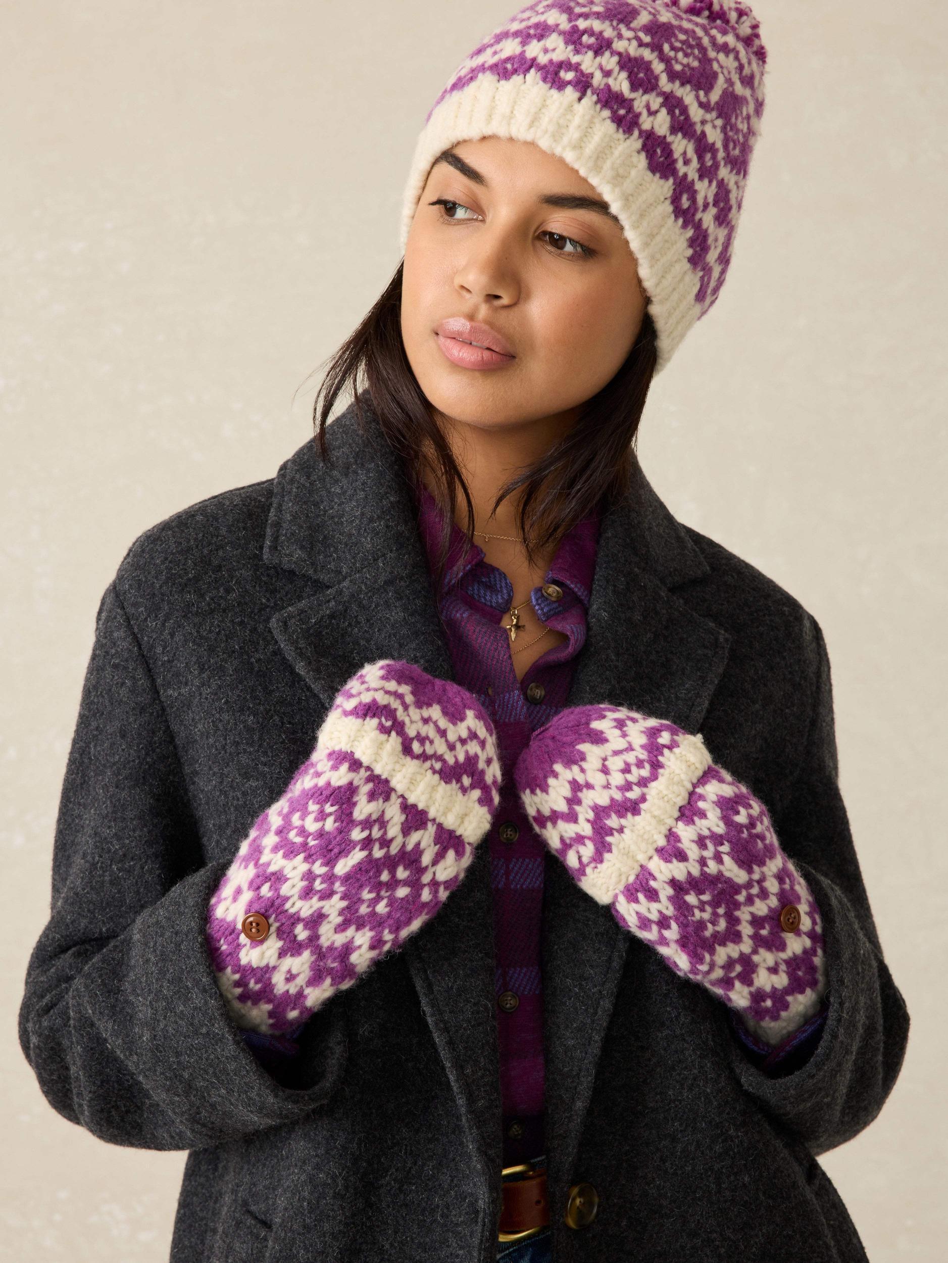 Valley Fairisle Mitten - Purple Fairisle Female Product Image