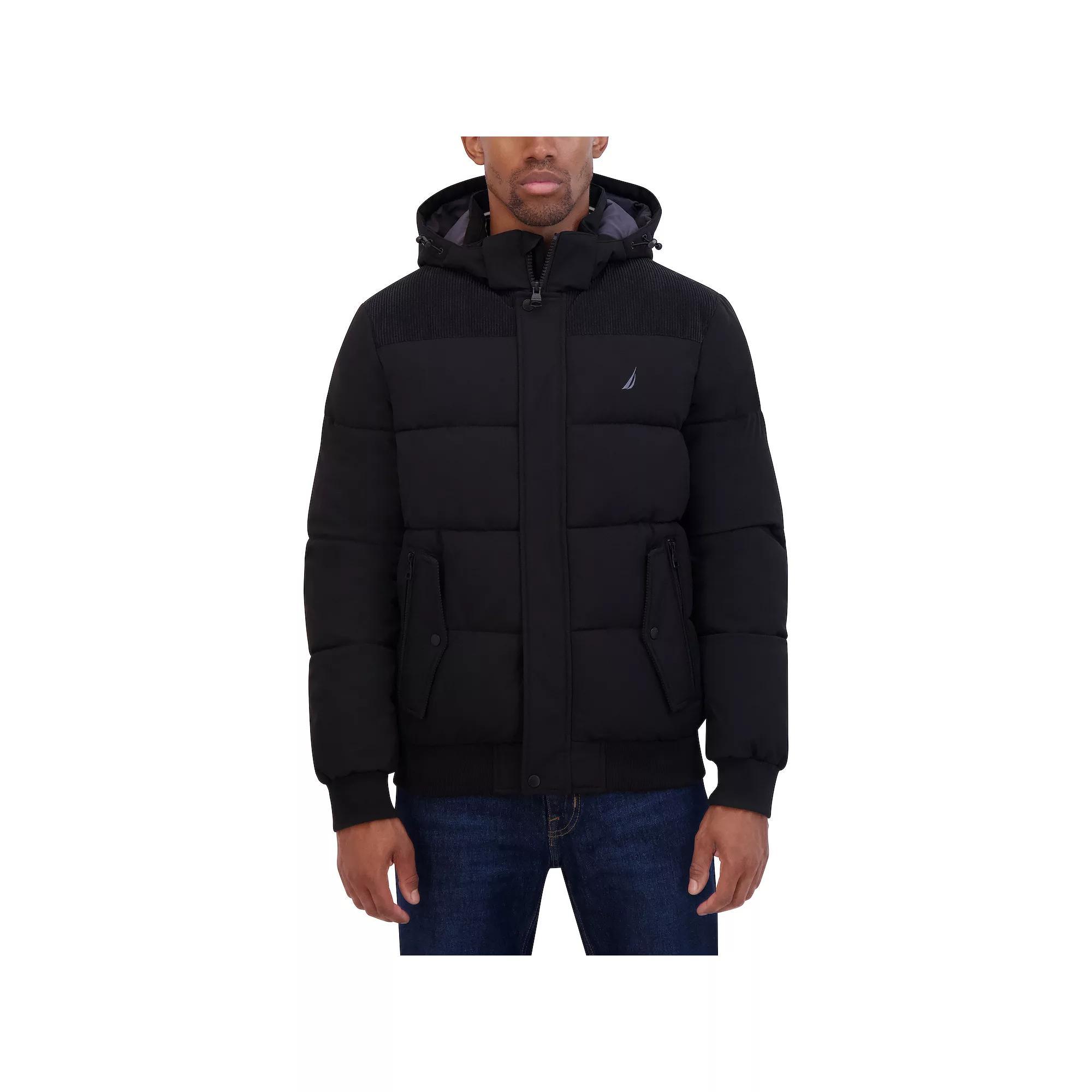 Mens Nautica Mixed Media Bomber Jacket Product Image