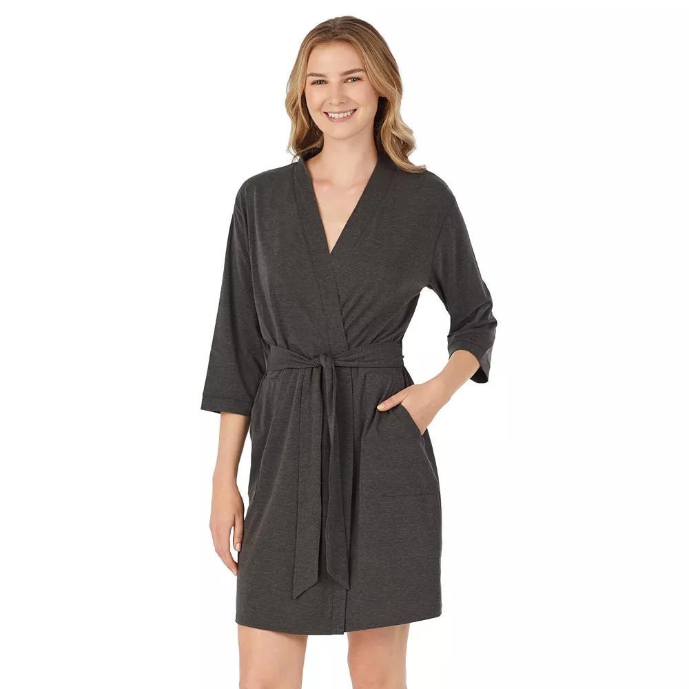 Women's Cuddl Duds® Essentials Wrap Robe, Size: XL, Grey Heather Product Image