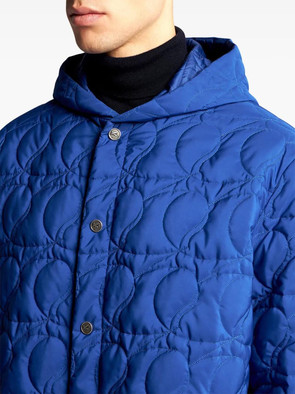 paisley-quilted hooded coat Product Image