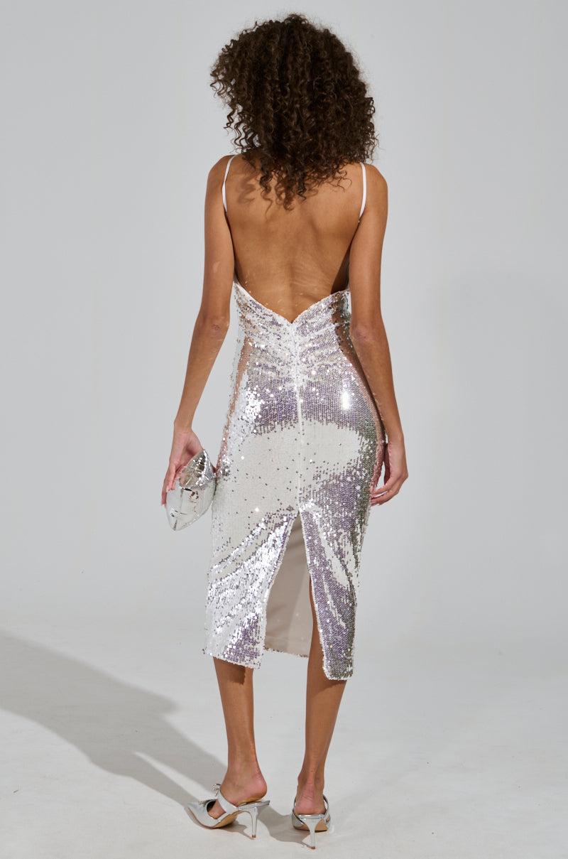SAMANTHA SEQUIN MIDI DRESS Product Image