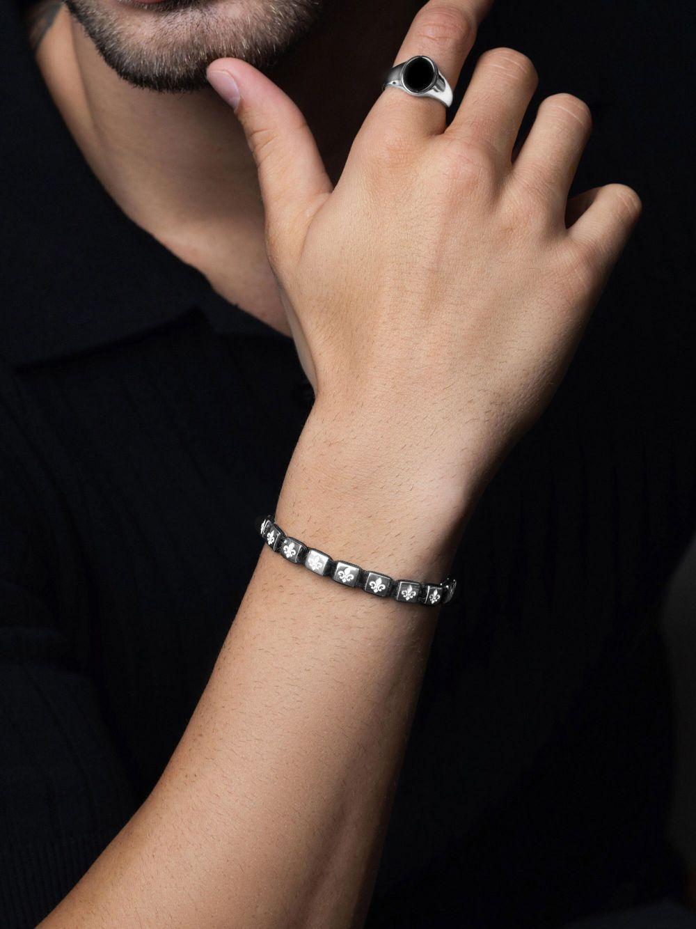 engraved beaded bracelet Product Image