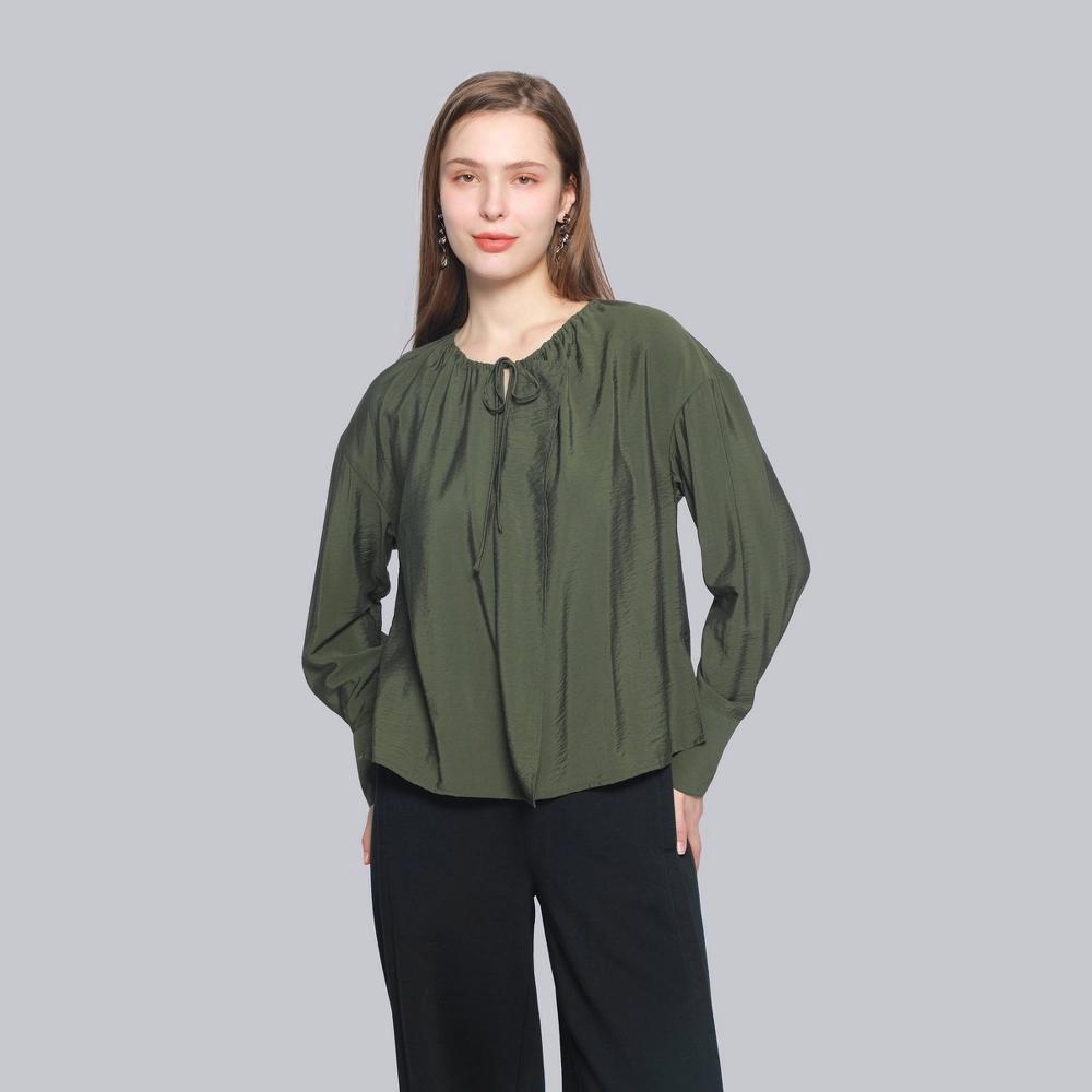 Womens Ruffle Long Sleeve Blouse - A New Day Product Image