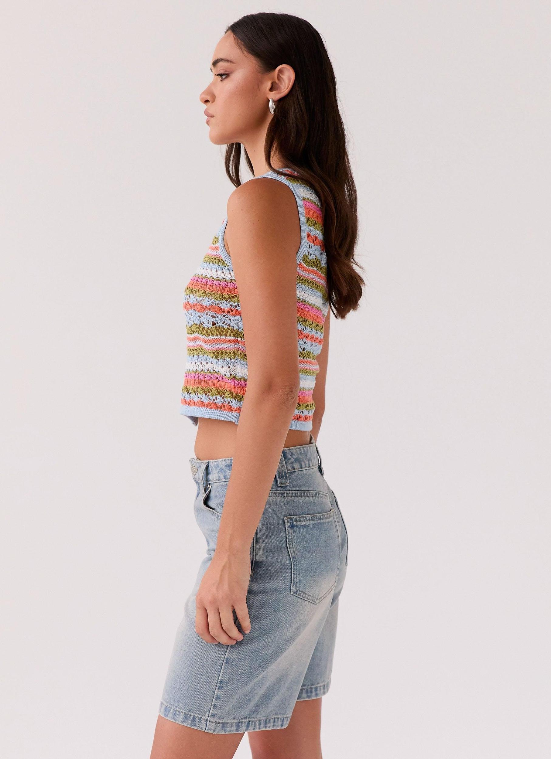 Chromatic Charm Knit Top - Citrus Oasis Product Image