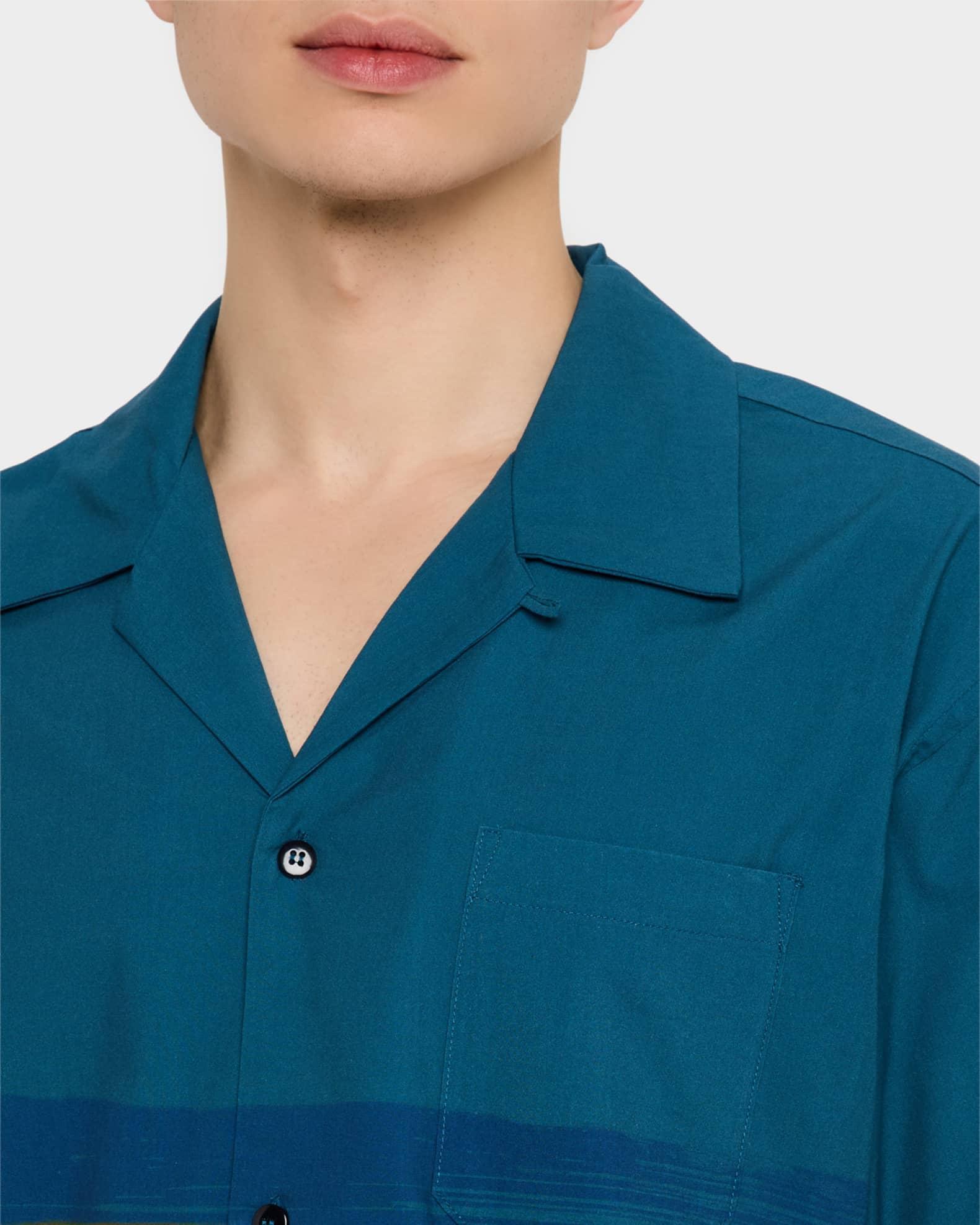 Men's Abstract-Print Pocket Camp Shirt Product Image