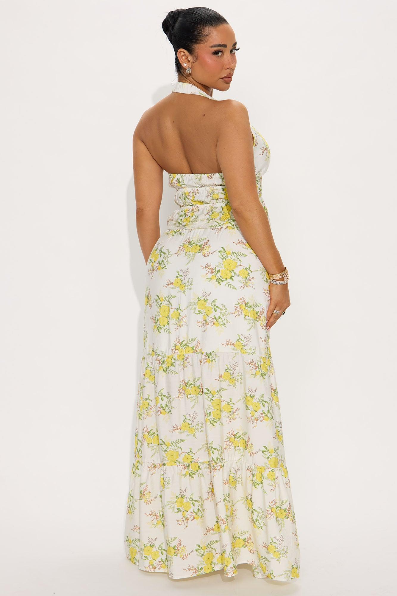 Floral Garden Maxi Skirt Set - Ivory/combo Product Image