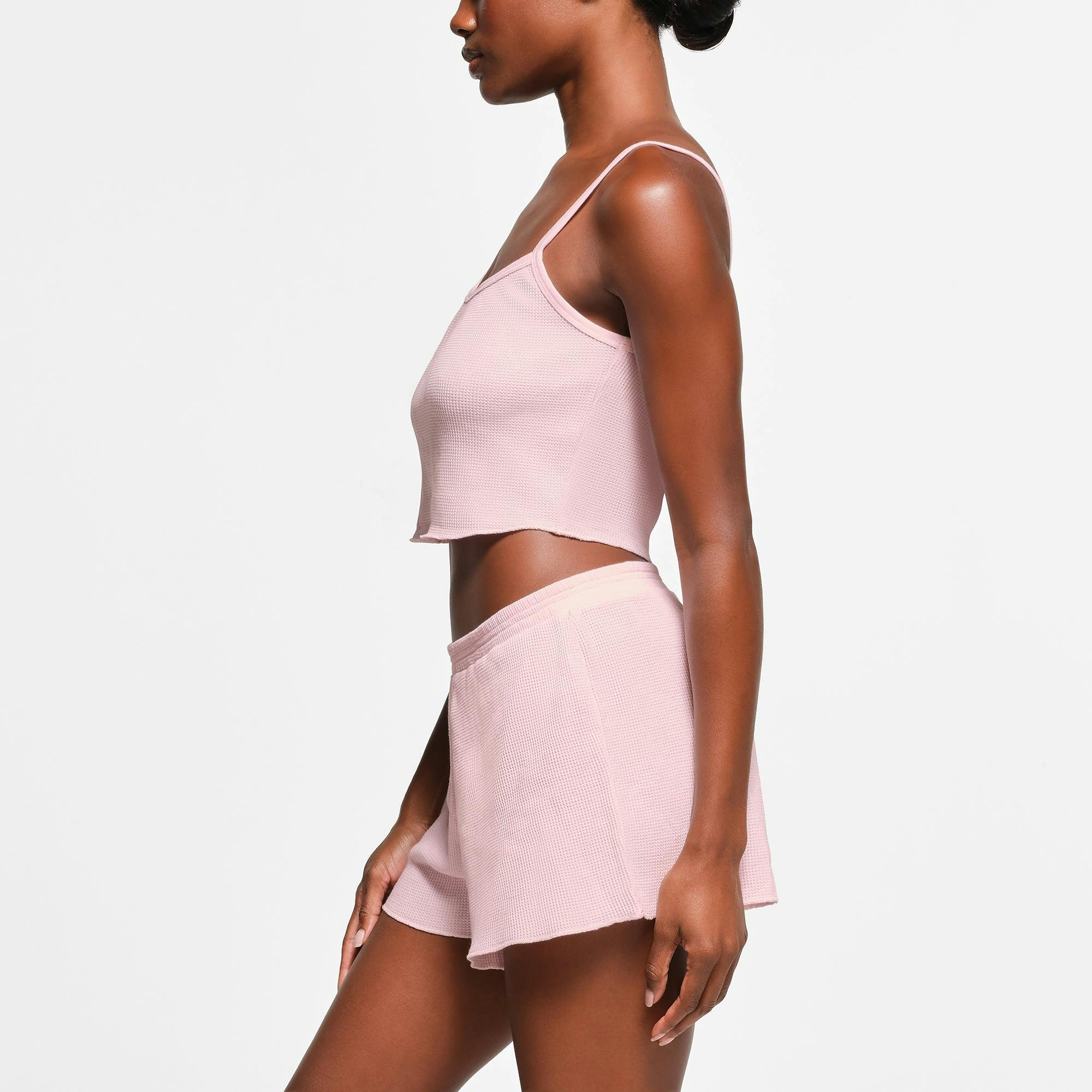 WAFFLE CROPPED CAMI | CHERRY BLOSSOM Product Image