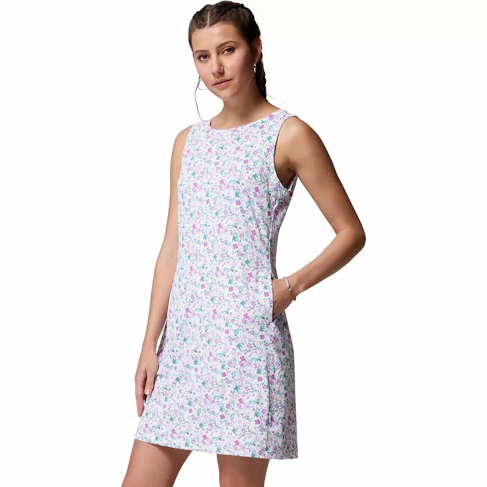 Women's Columbia Chill River UPF 50 Active Sheath Dress, Size: XL, White Hibiscus Product Image